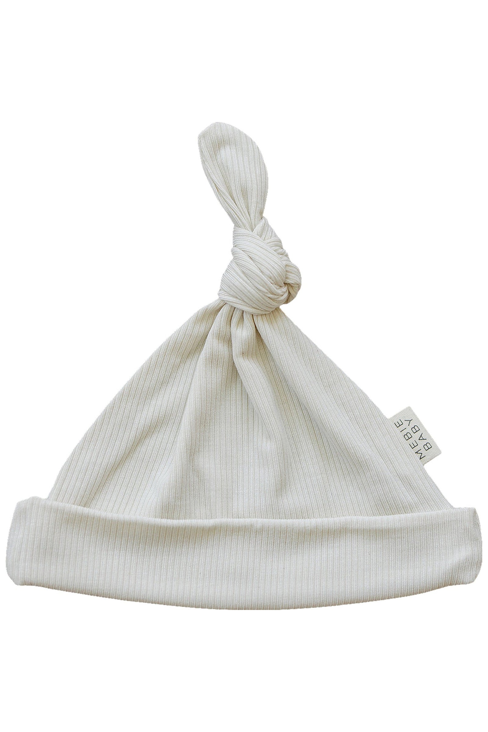 Cream Ribbed Knot Hat, Bamboo, Newborn, Baby Essentials