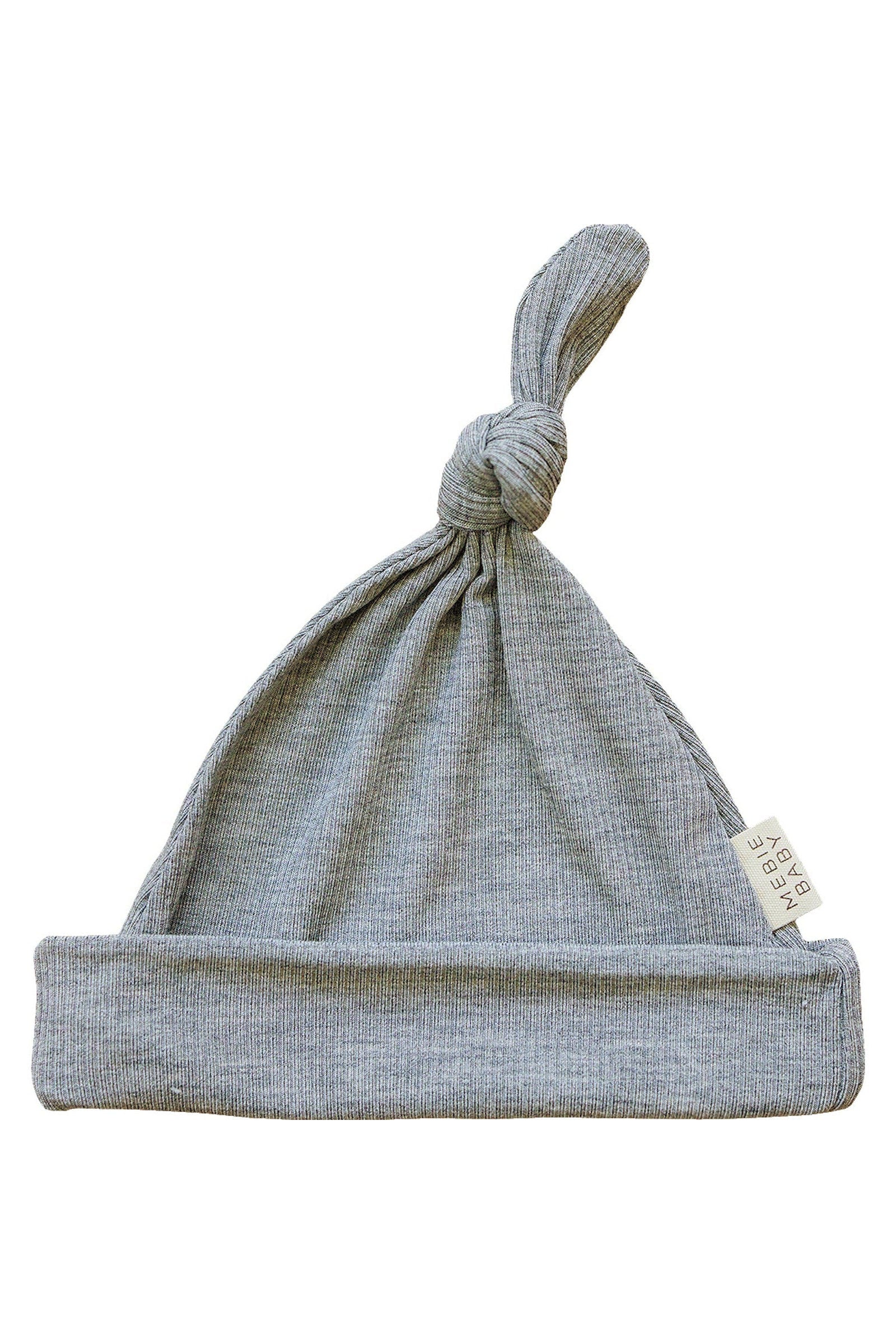 Heather Grey Ribbed Newborn Knot Hat, Bamboo, Newborn, Baby Essentials