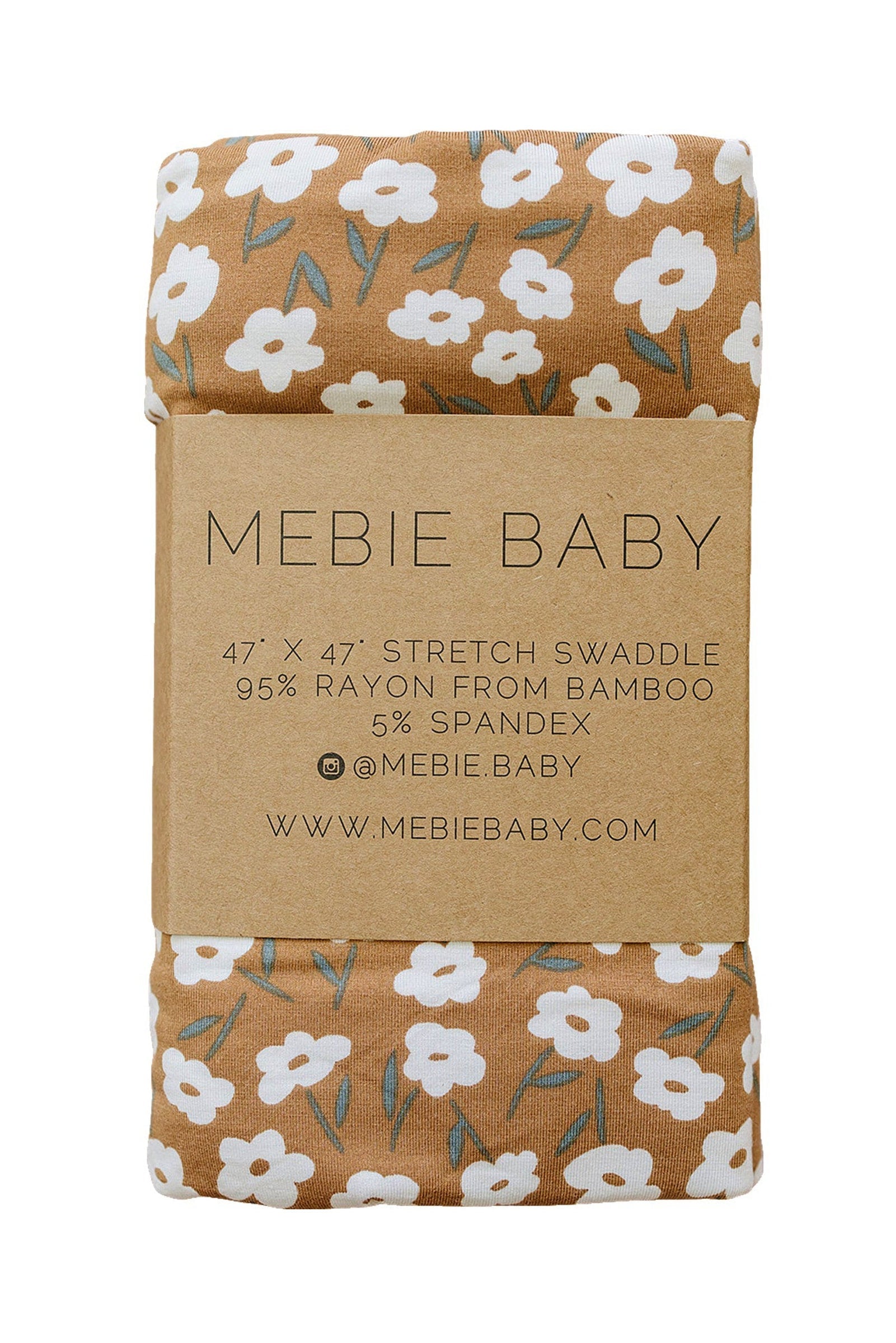 Mustard Floral Stretch Swaddle Blanket, Bamboo, Baby Essentials