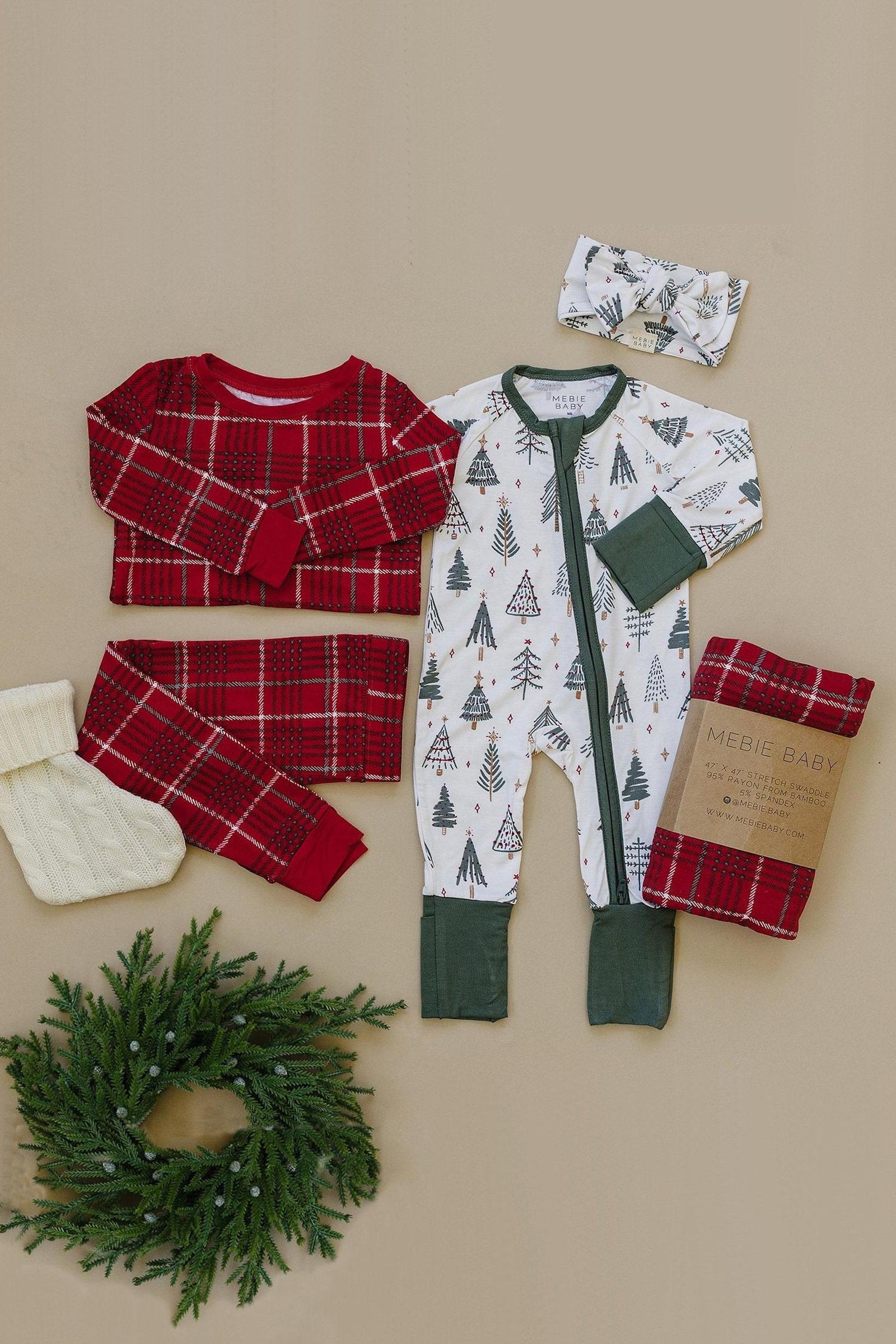 Red Plaid Cozy Pajama Set, Gender Neutral, Bamboo, Gender Neutral, Baby, Toddler & Kids
