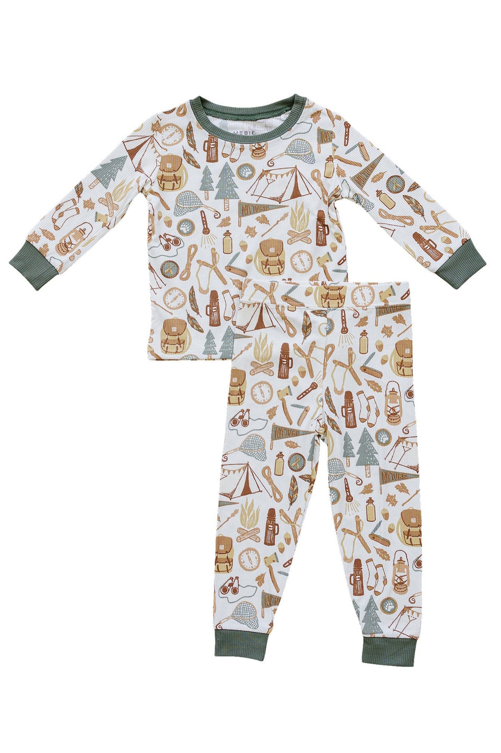 Camping Trip Ribbed Cozy Pajama Set, Bamboo, Gender Neutral, Baby, Toddler & Kids