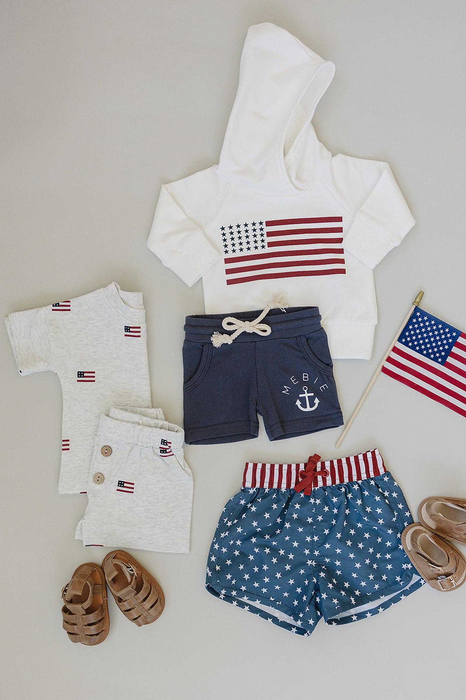 Flag Hooded Sweatshirt, Patriotic, Cotton, Gender Neutral, Baby, Toddler & Kids