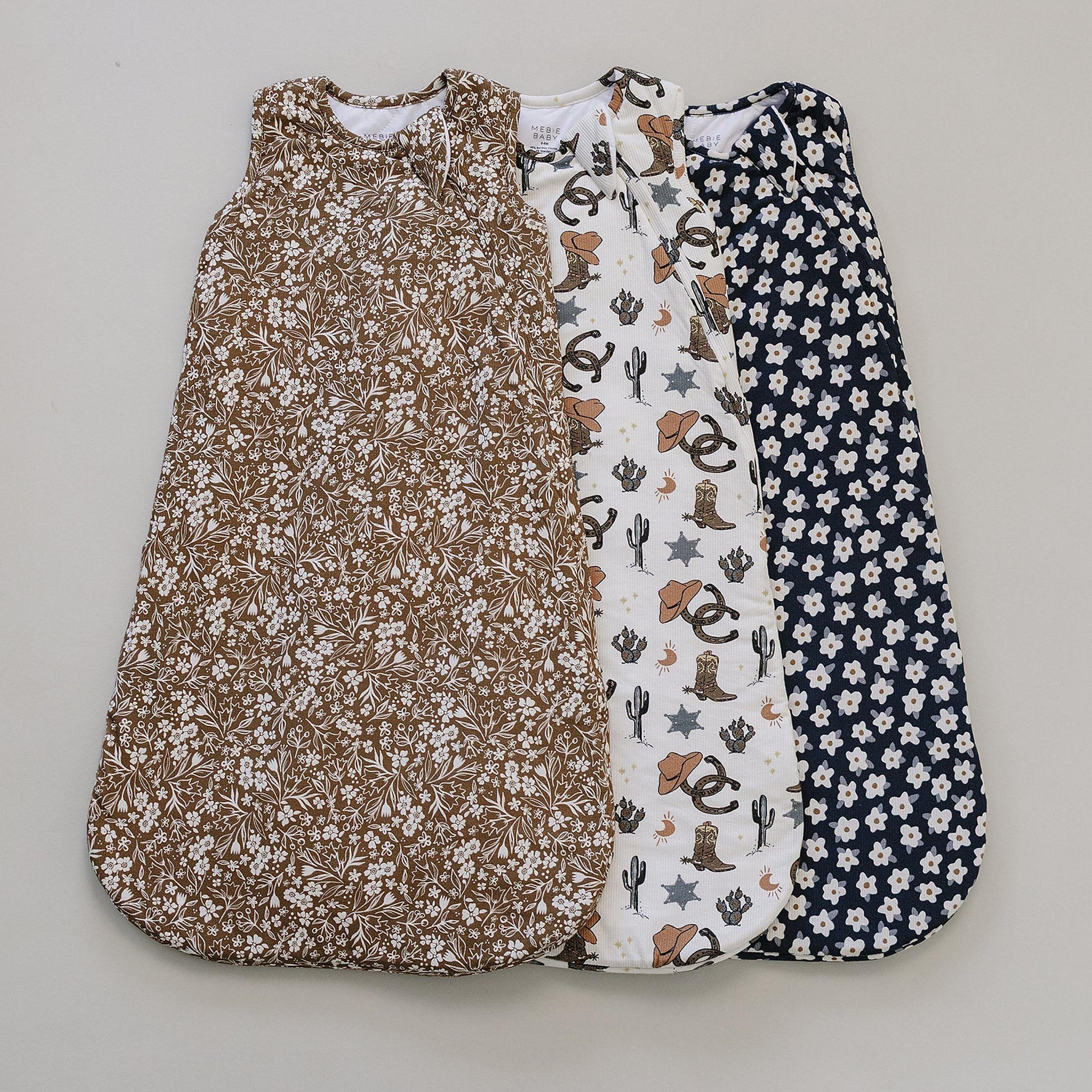 Brown Floral Bamboo Baby Sleep Sack