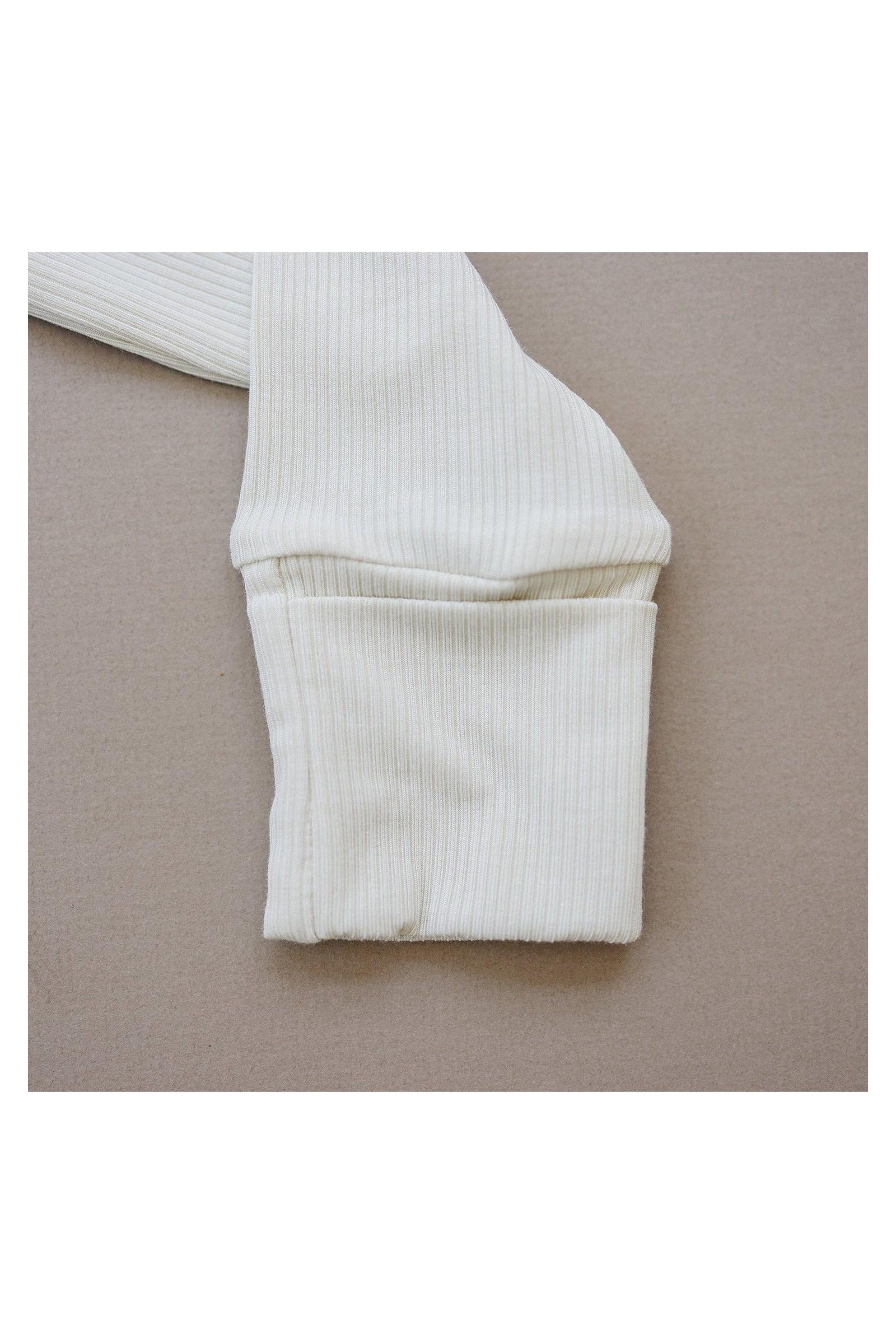 Cream Ribbed Zipper Pajama, Bamboo, Preemie, Baby Essentials