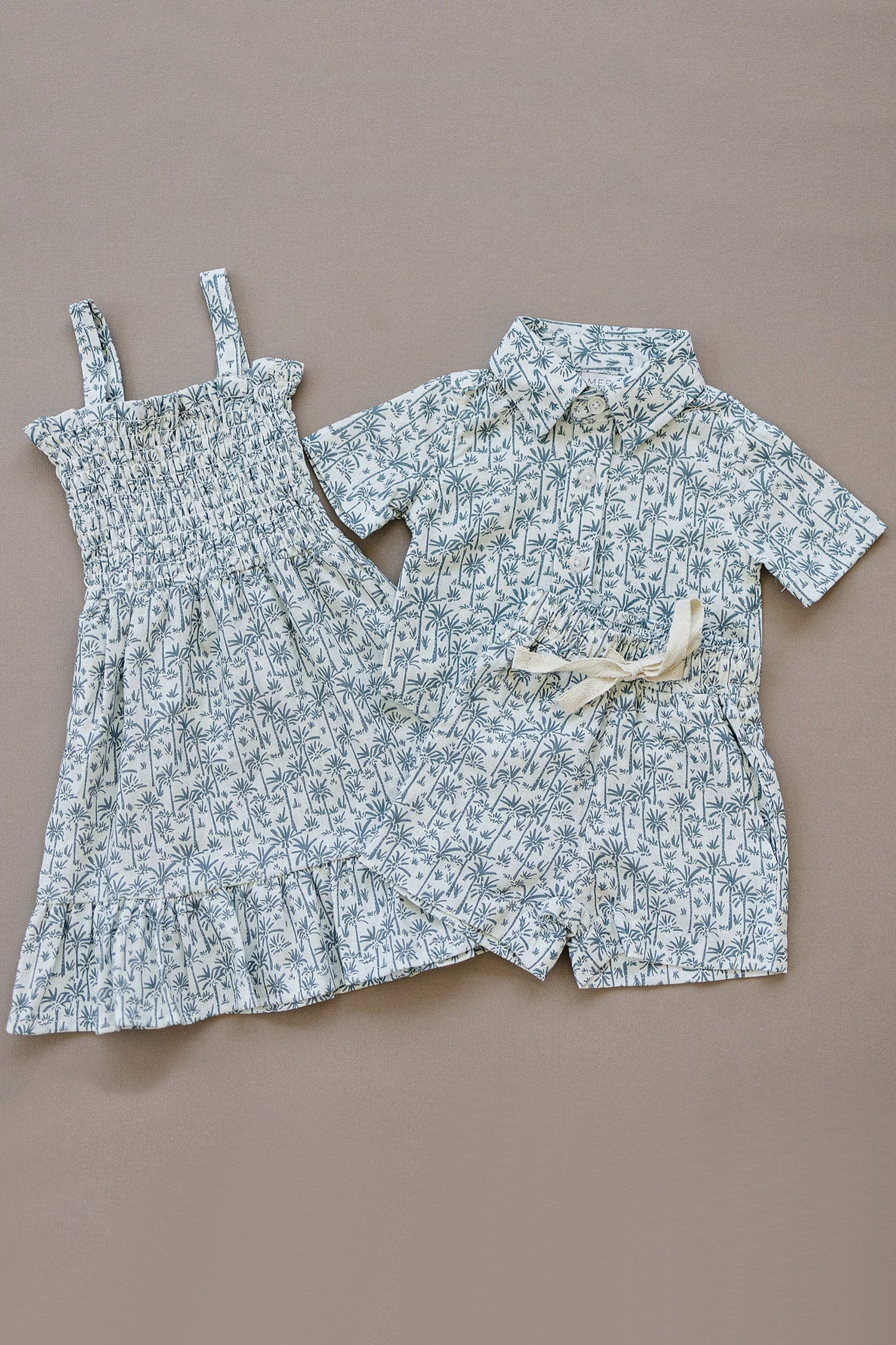 Palm Tree Linen Button Up Shirt, Baby, Toddler & Kids