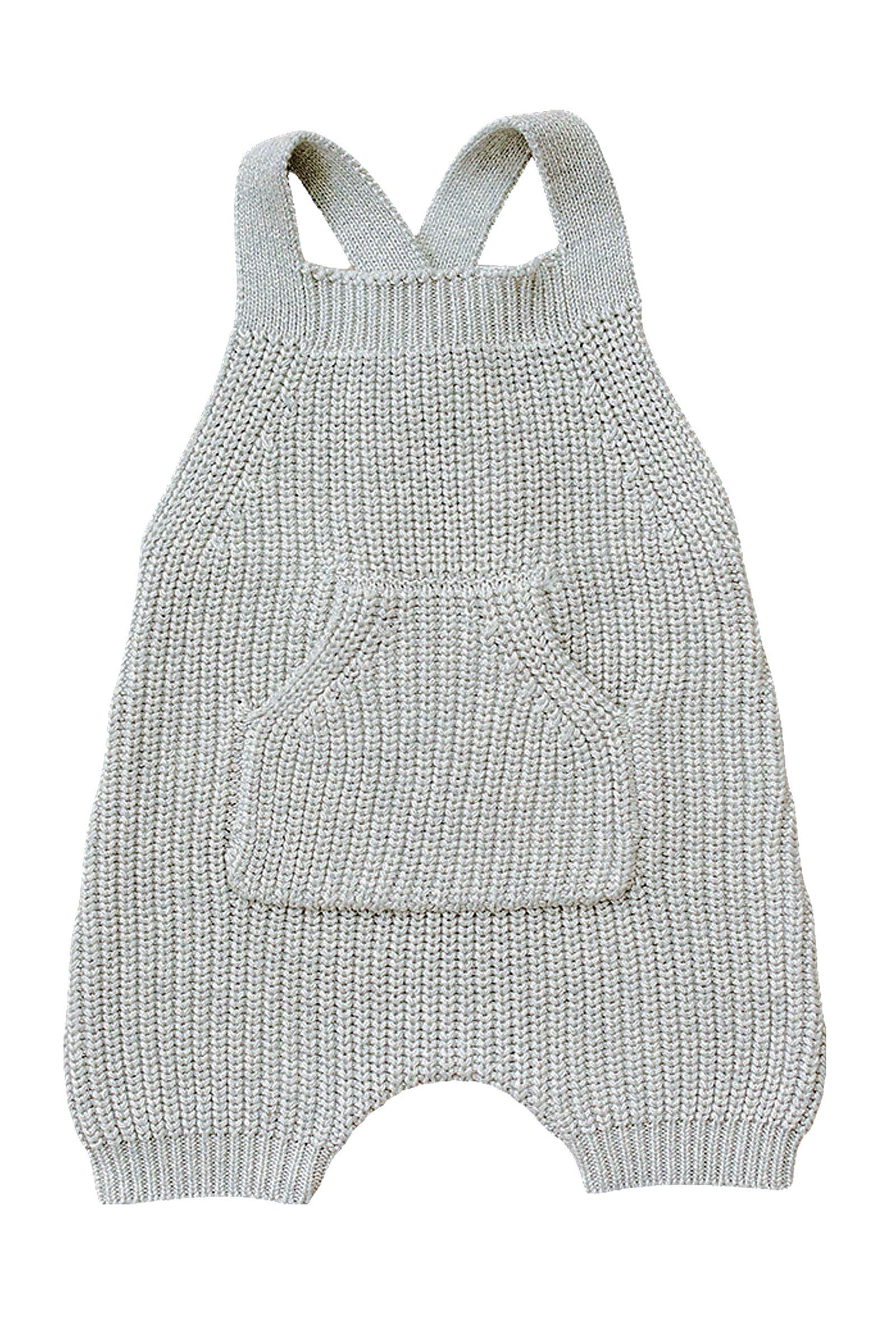 Heather Grey Pocket Knit Overalls, 100% Cotton, Rodeo Collection, Baby