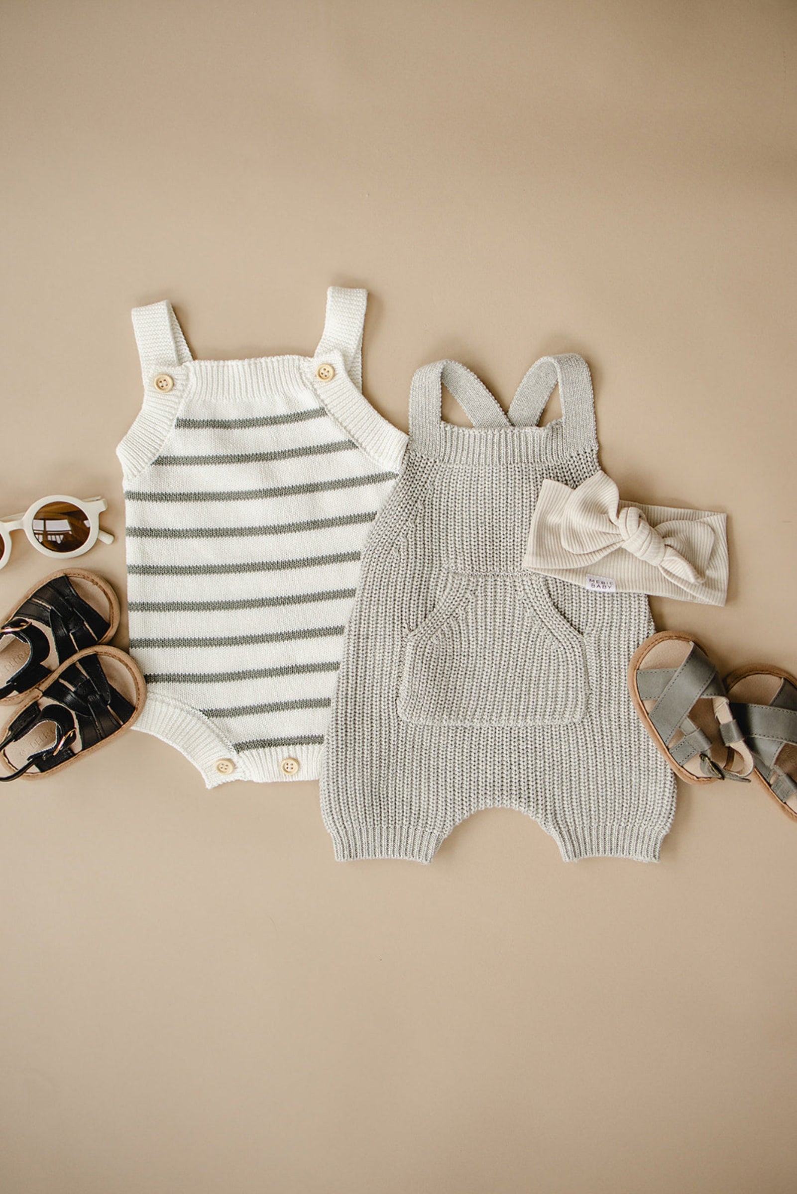 Heather Grey Pocket Knit Overalls, 100% Cotton, Rodeo Collection, Baby