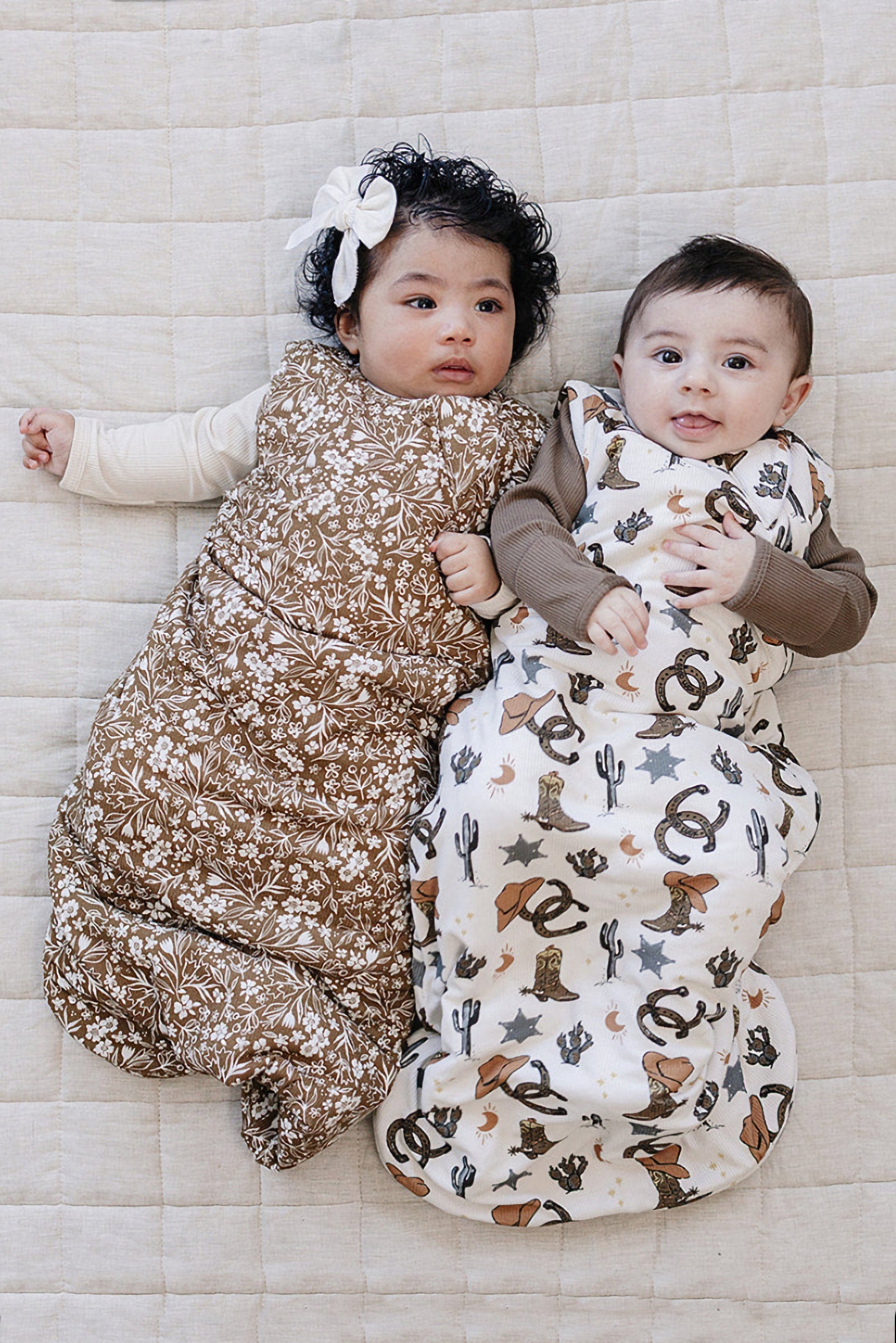 Brown Floral Bamboo Baby Sleep Sack