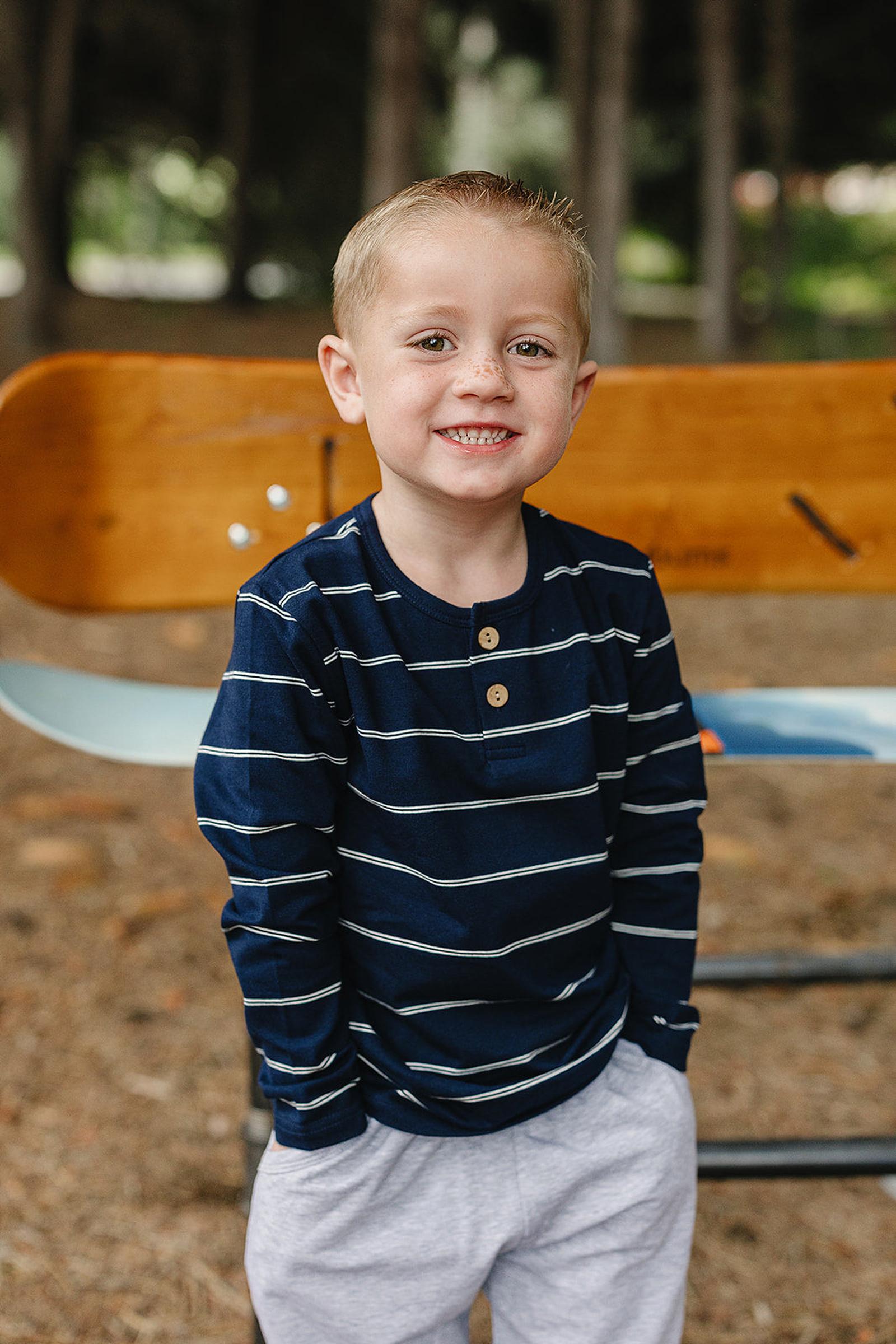 Navy Stripe Long Sleeve T-Shirt, Cotton, Sizes 0-8