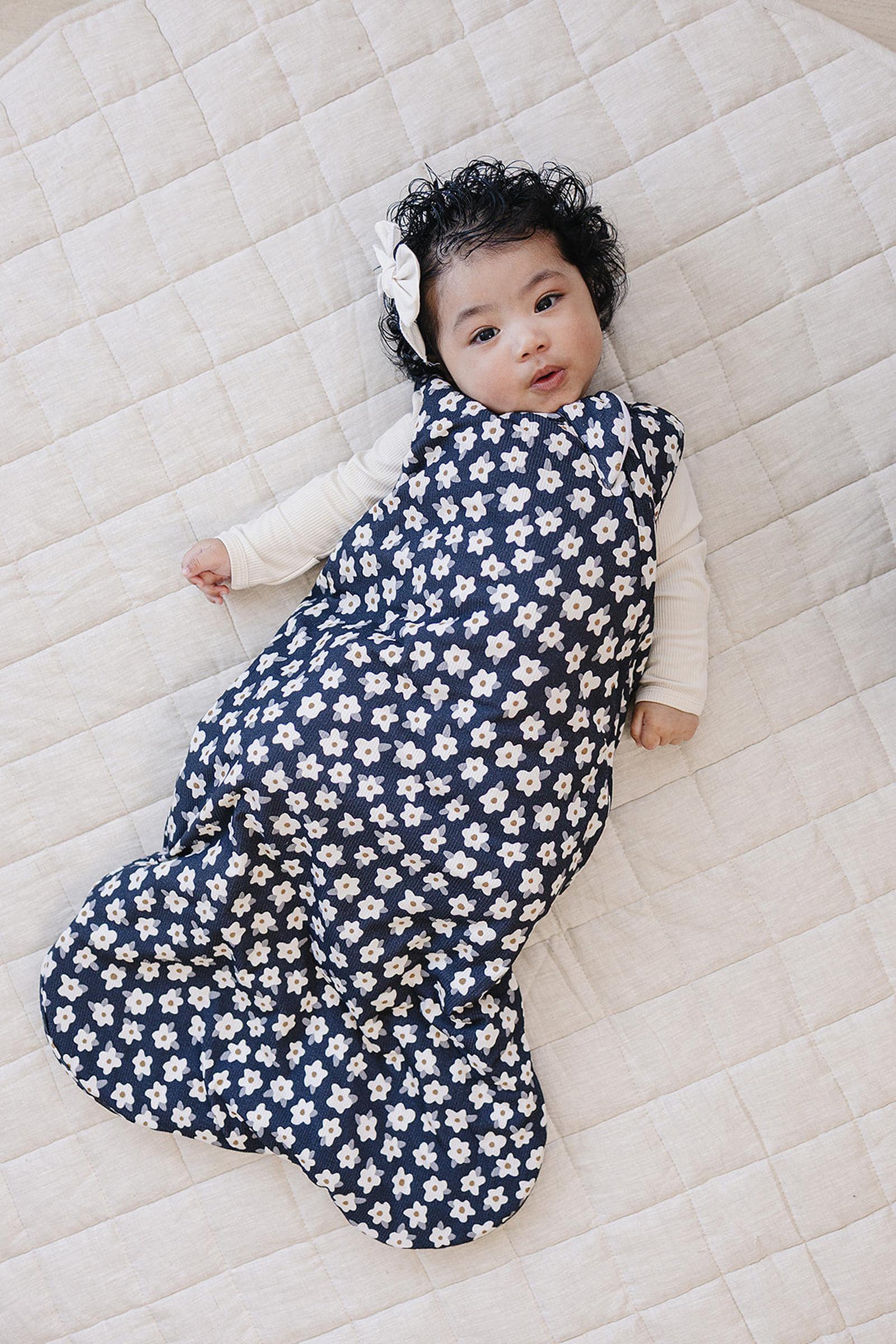 Navy Daisy Bamboo Baby Sleep Sack