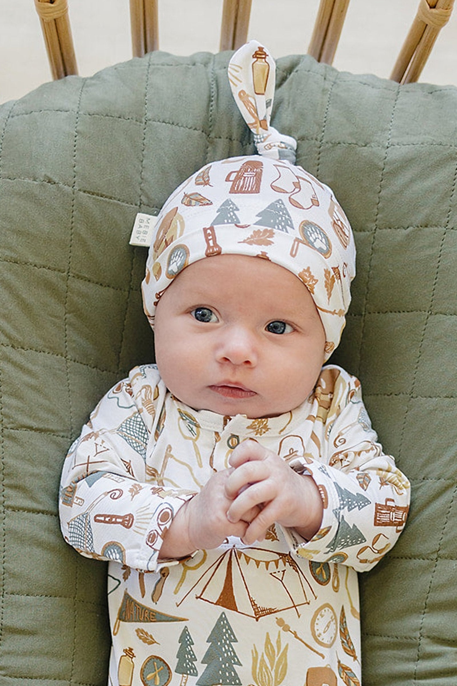 Camping Trip Knot Hat, Bamboo, Newborn, Gender Neutral, Baby Essentials