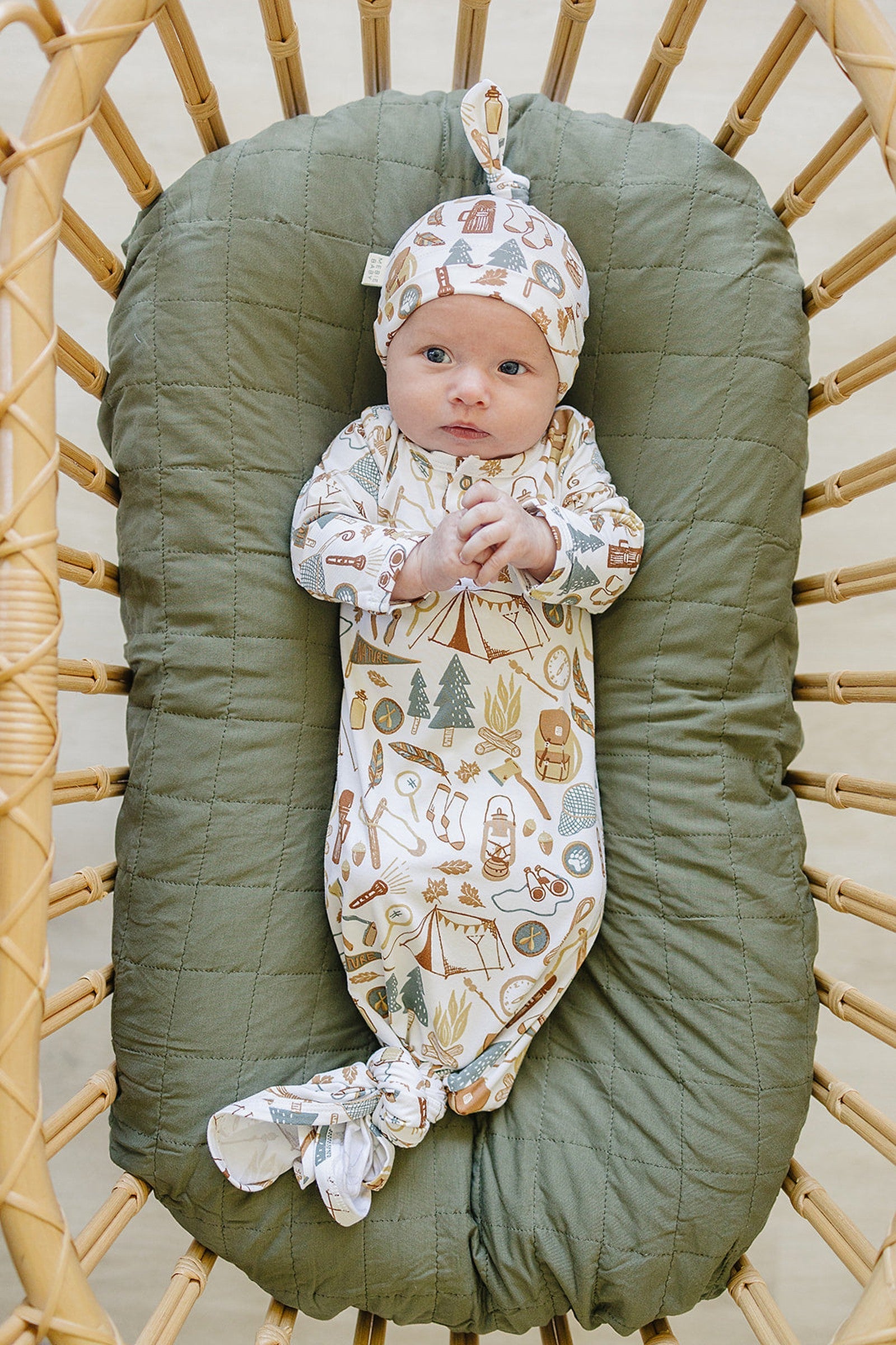 Camping Trip Knot Hat, Bamboo, Newborn, Gender Neutral, Baby Essentials