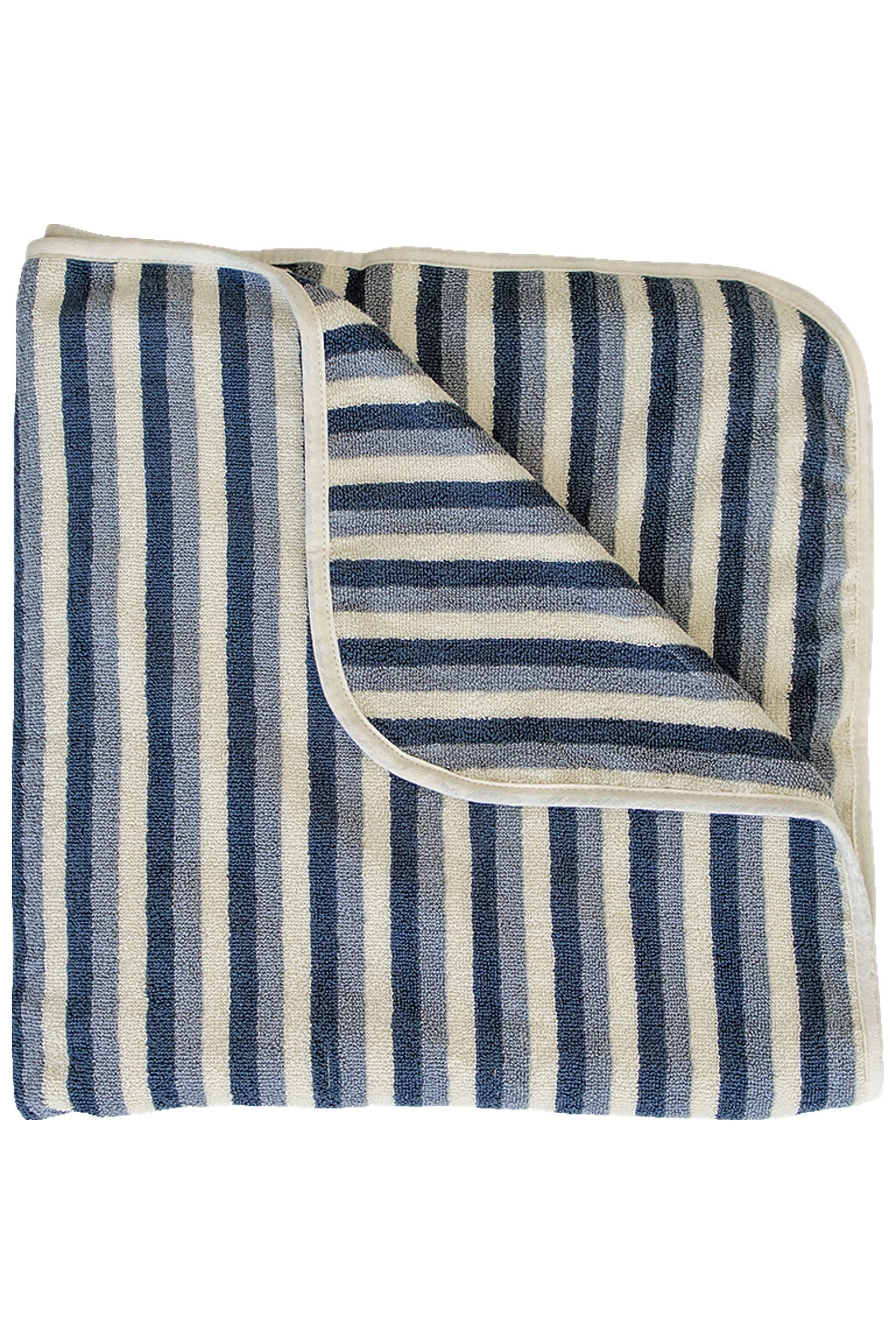 Navy Stripe Organic Cotton Beach Towel, 100% Cotton, Gender Neutral, Baby, Toddler & Kids