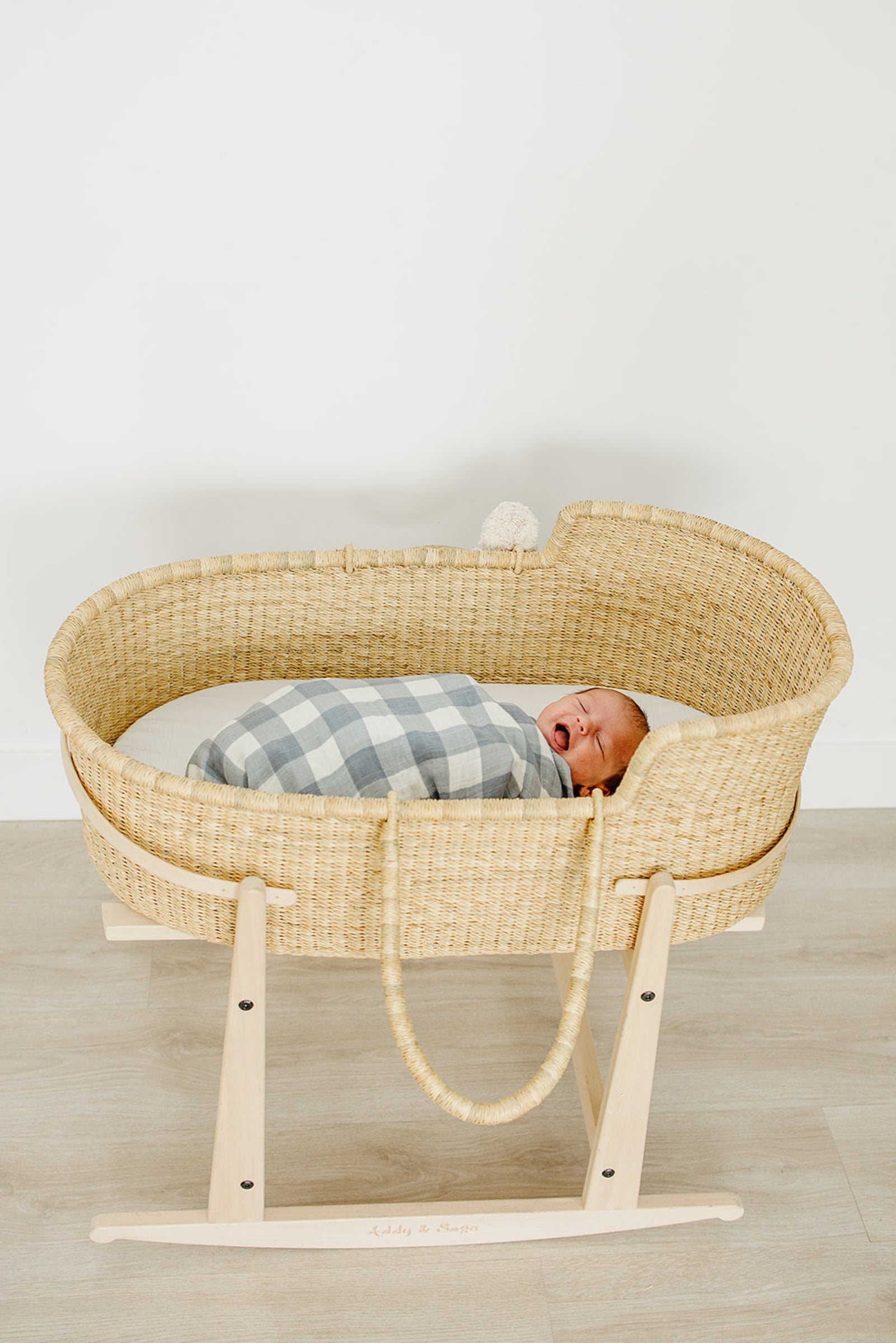Dusty Blue Gingham Muslin Swaddle Blanket, 100% Cotton, Baby Essentials