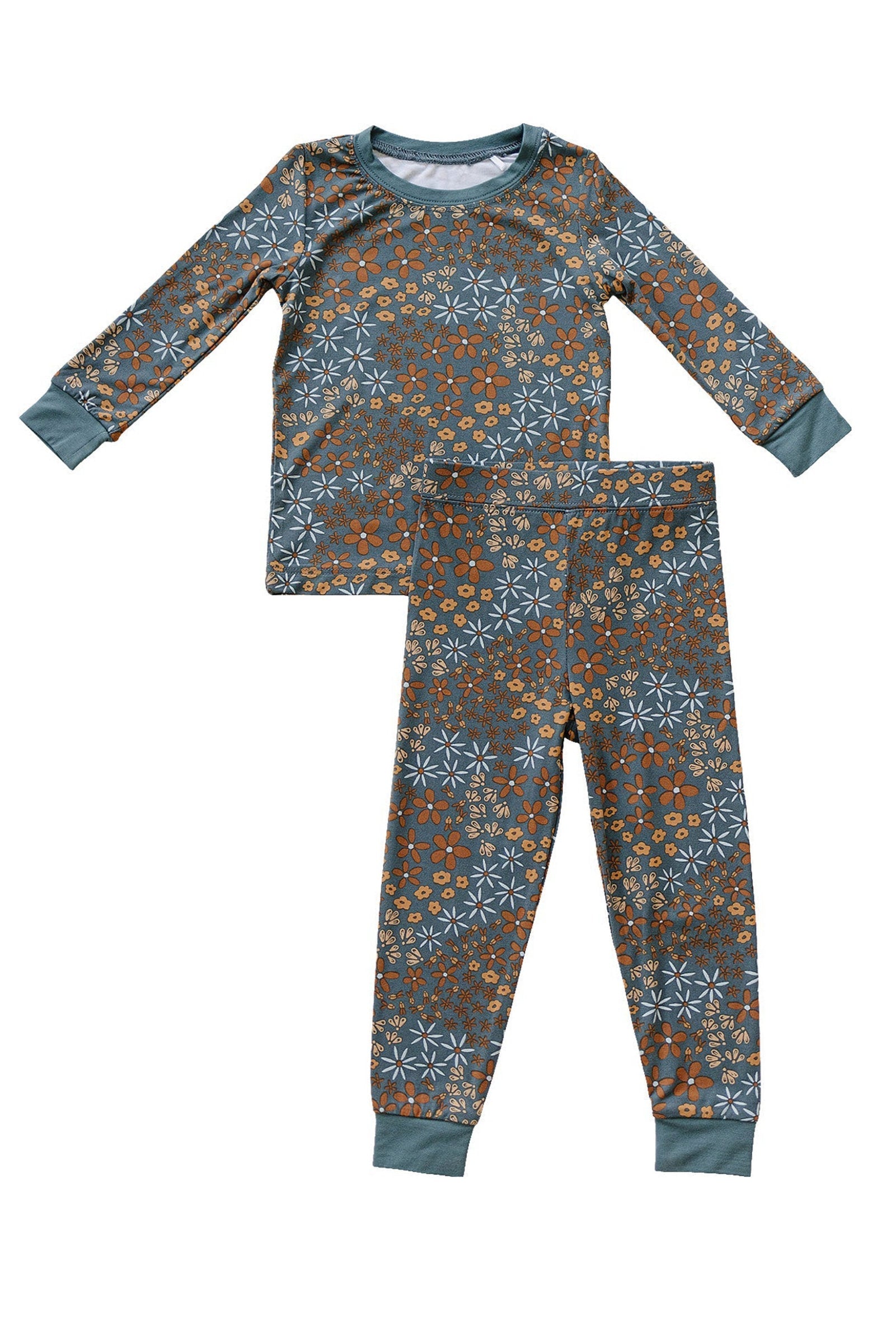 Navy Floral Cozy Pajama Set, Bamboo, Baby Essentials