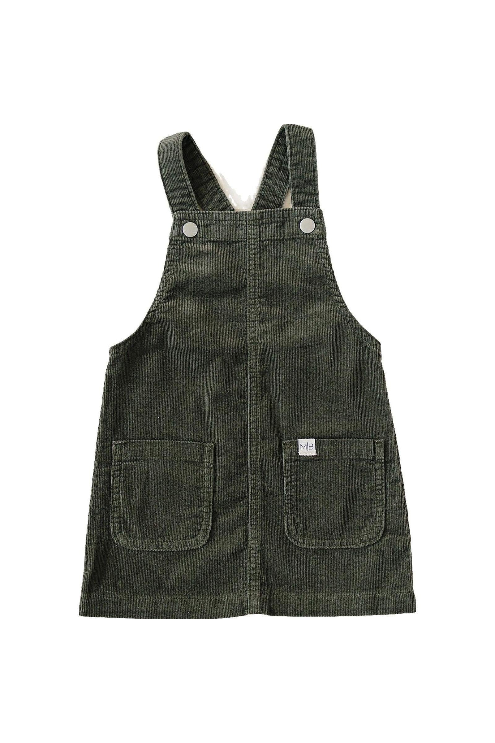 Classic Green Corduroy Dress, 100% Cotton, Baby & Toddler