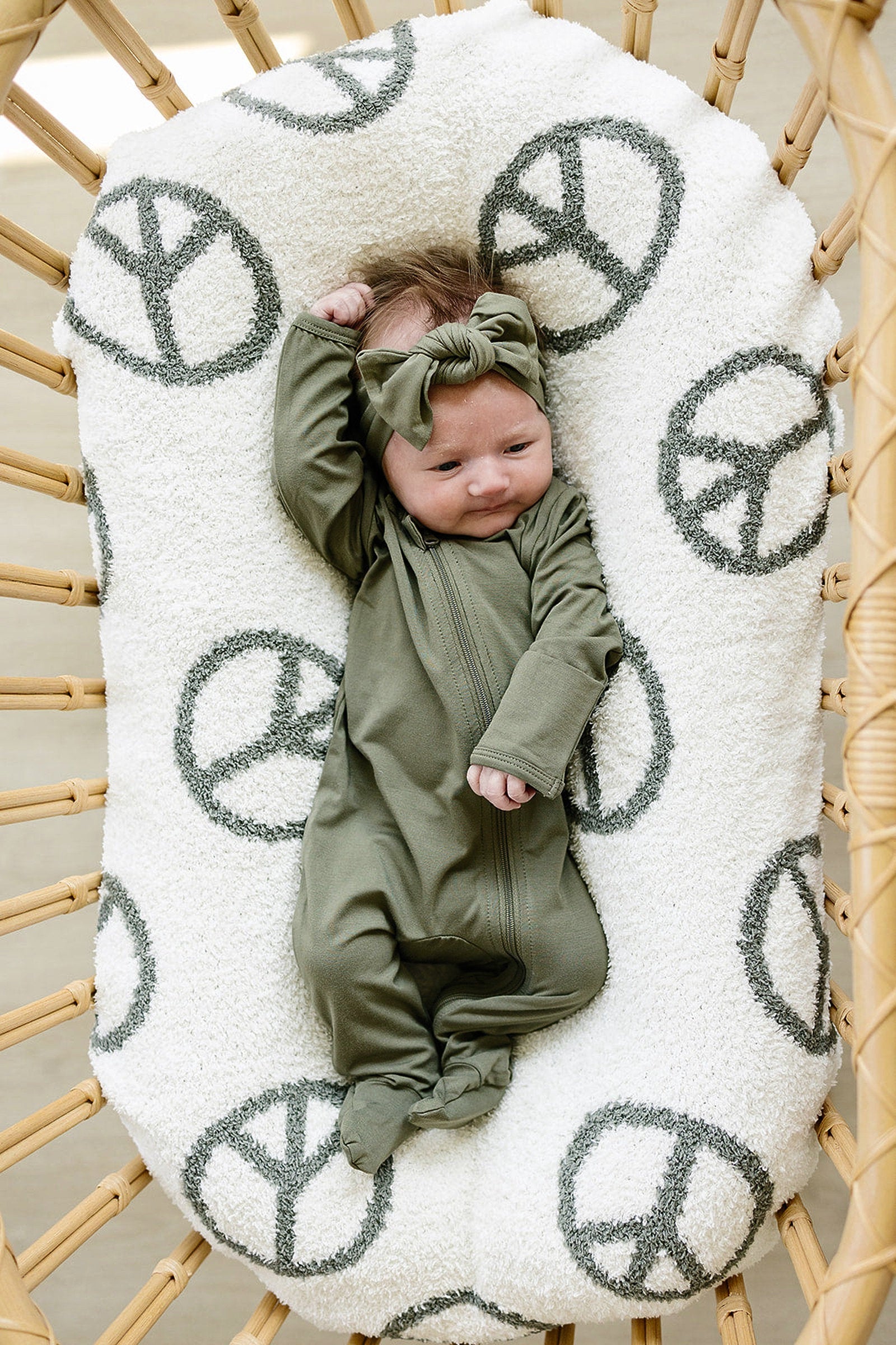 Olive Footed Zipper Pajama, Bamboo, Baby Essentials, Gender Neutral