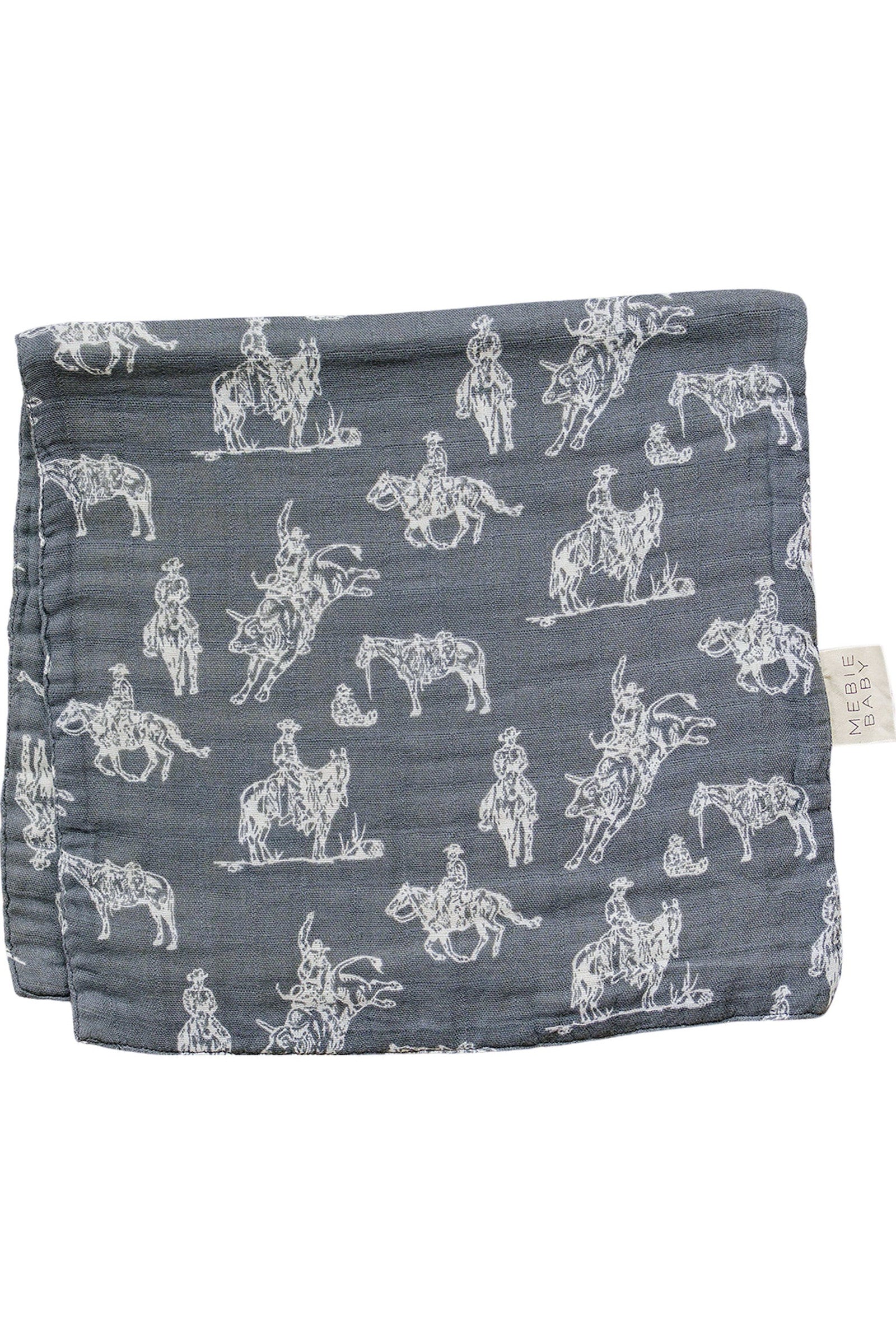 Wild West Muslin Burp Cloth, 100% Cotton, Baby Essentials, Rodeo Collection