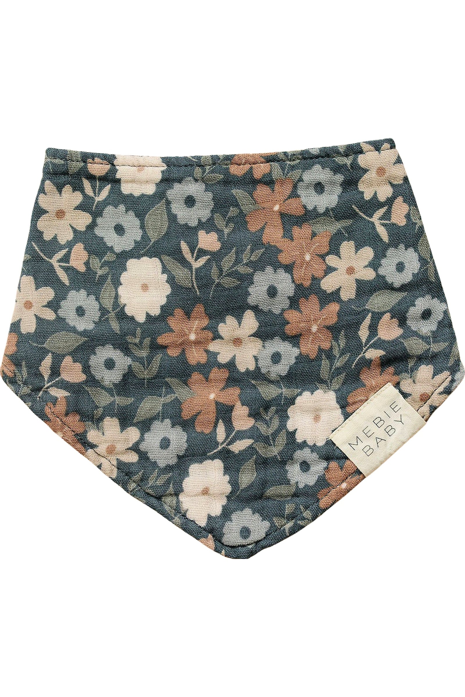 Midnight Floral Muslin Bib, 100% Cotton, Baby Essentials