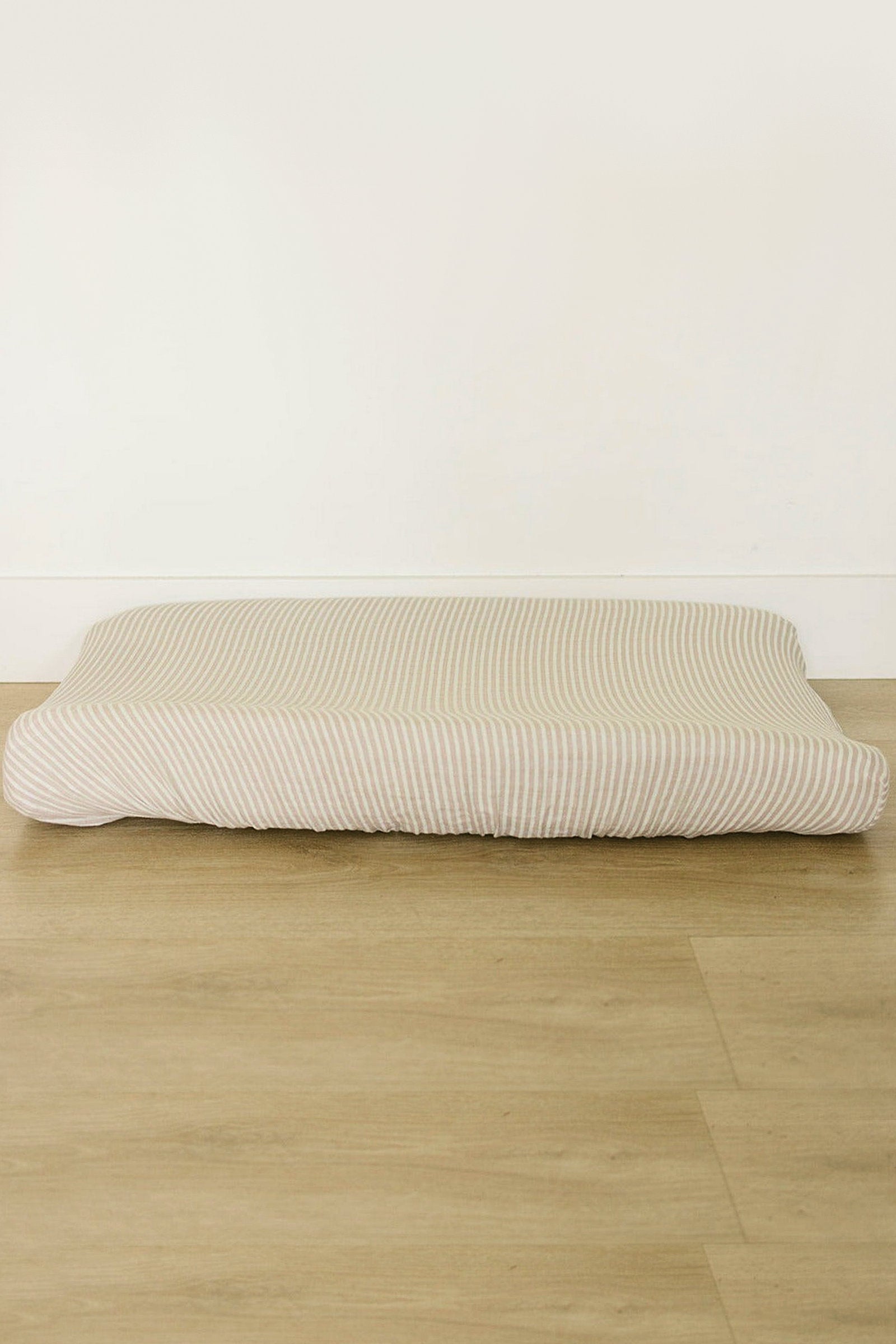 Taupe Stripe Muslin Changing Pad Cover, 100% Cotton, Baby Essentials