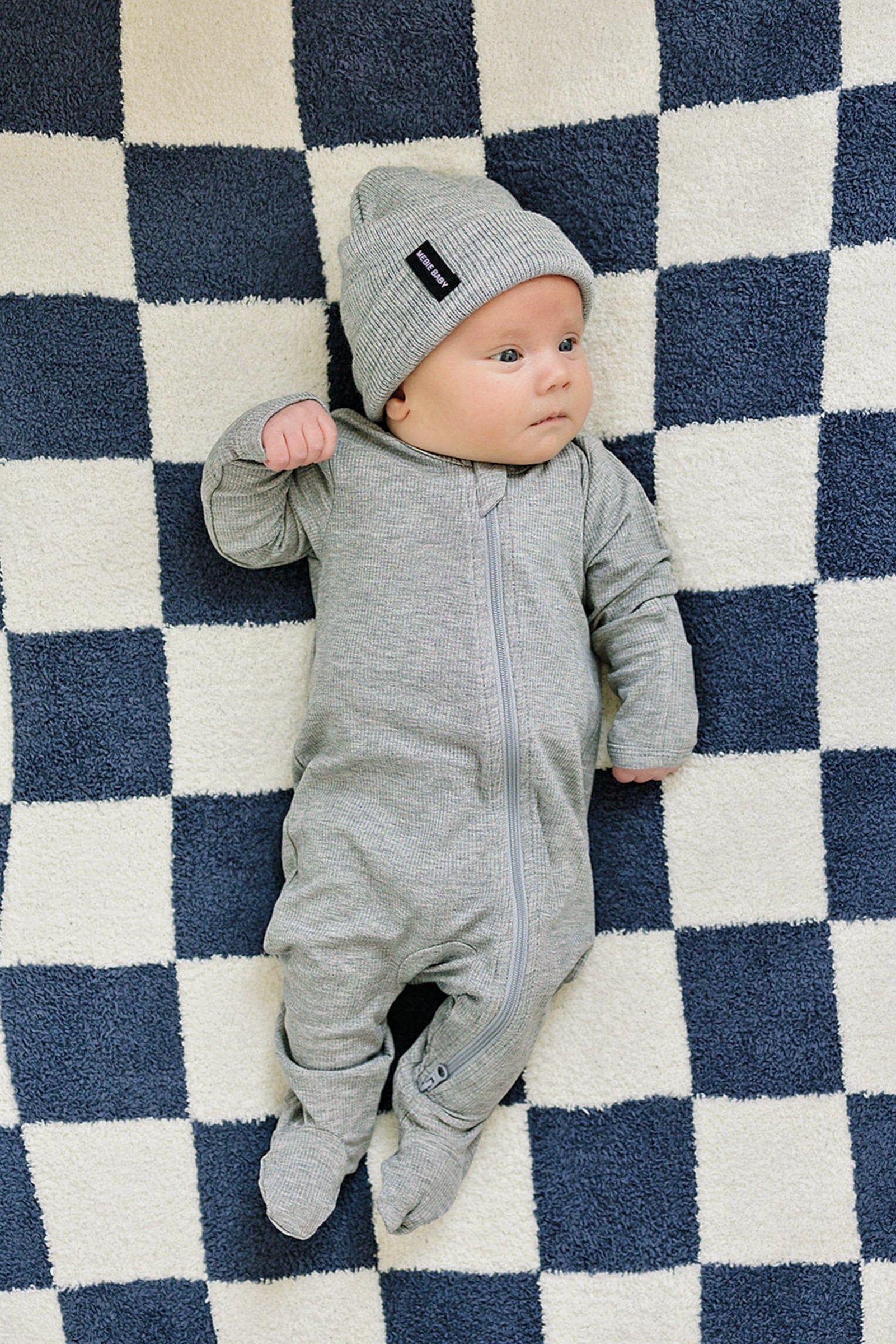 Heather Grey Ribbed Zipper Pajama, Bamboo, Preemie, Baby Essentials