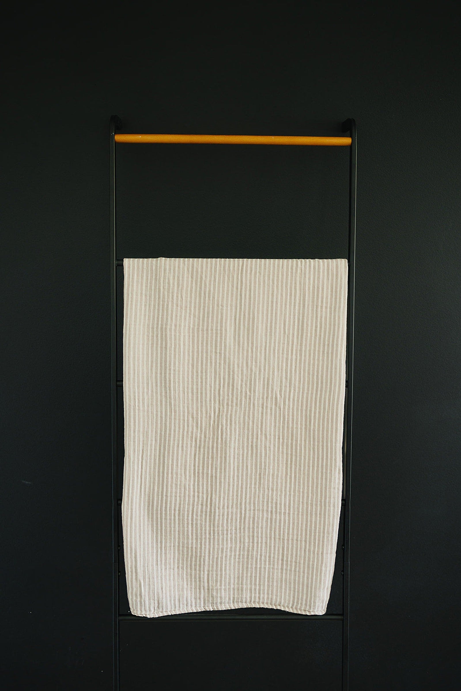 Taupe Stripe Muslin Swaddle Blanket, 100% Cotton, Baby Essentials