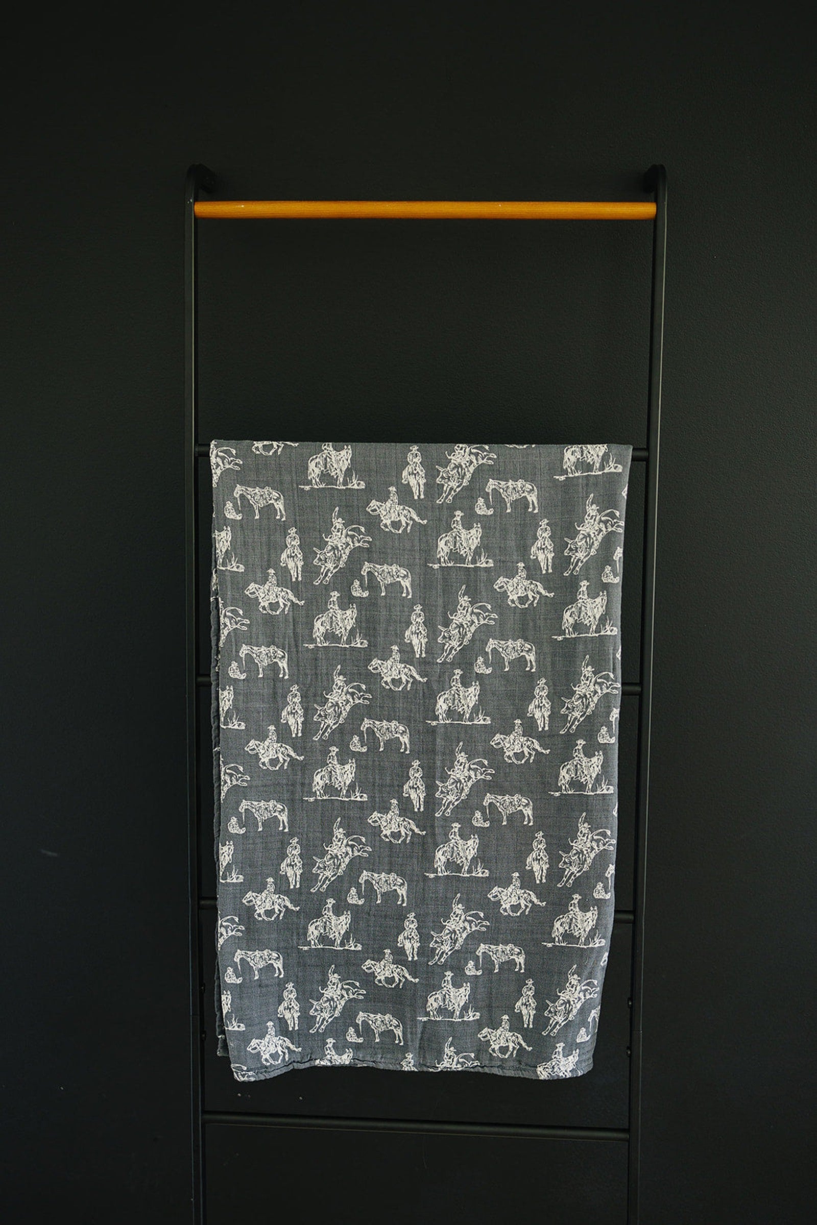 Wild West Muslin Swaddle Blanket, Rodeo Collection, Gender Neutral, Baby
