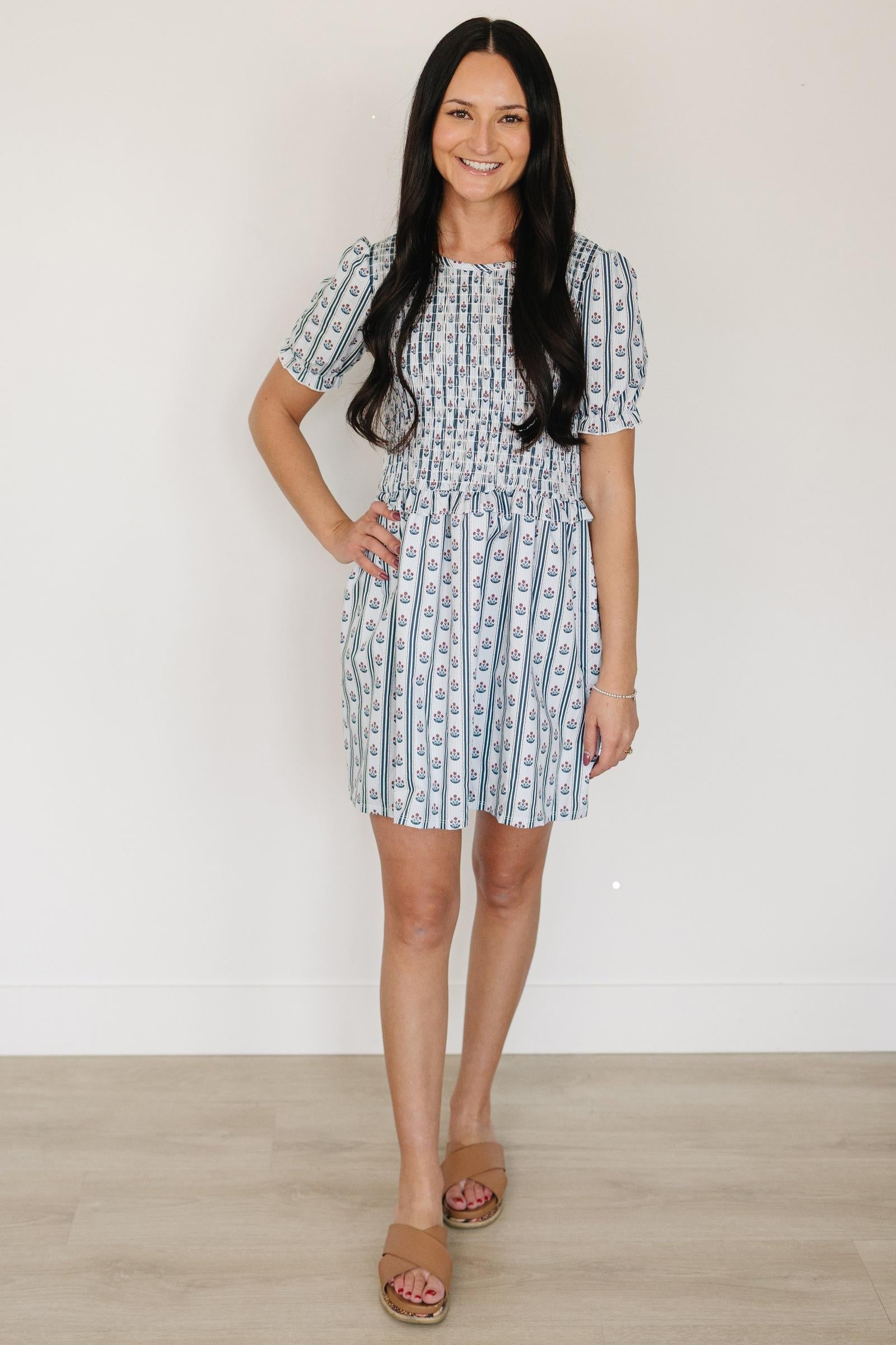 Cotton Block Print Floral Dress, Women, Family Matching Outfits