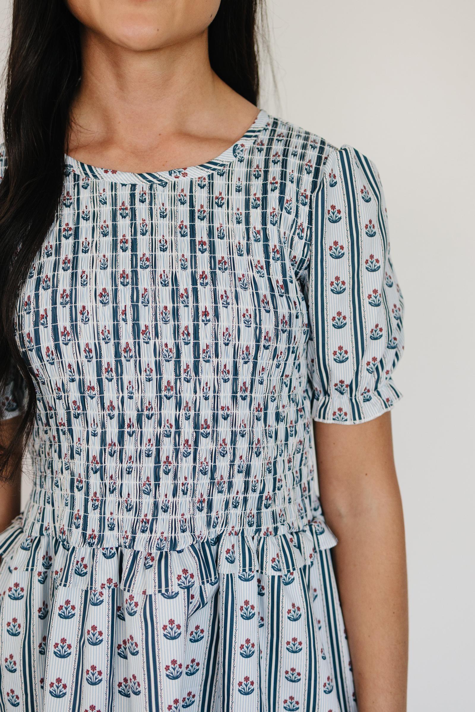 Cotton Block Print Floral Dress, Women, Family Matching Outfits