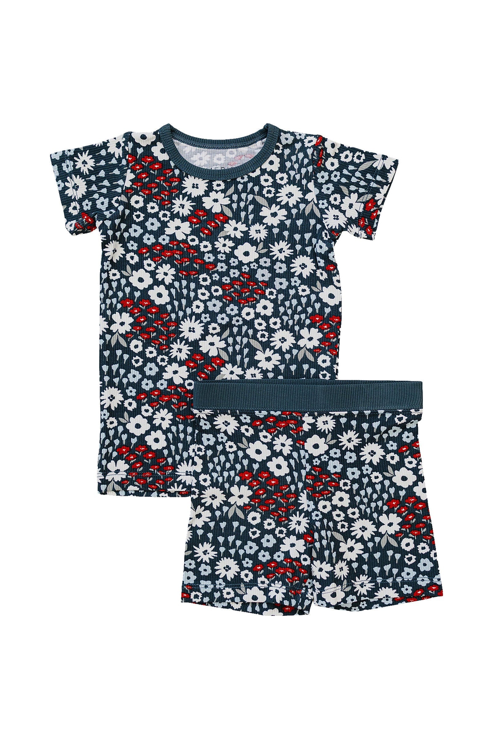 Americana Floral Ribbed Cozy Shorts Set, Bamboo, Baby, Toddler & Kids