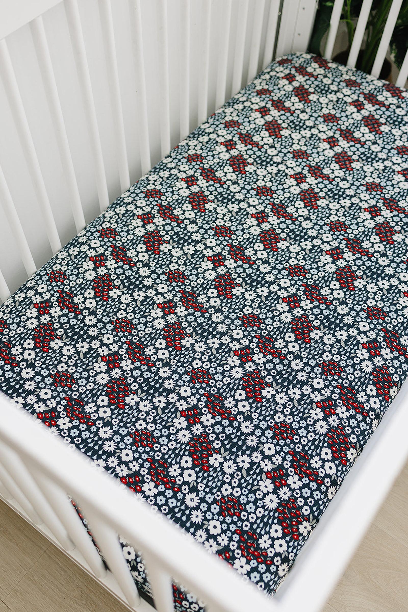 Americana Floral Stretch Crib Sheet, Bamboo, Baby Essentials