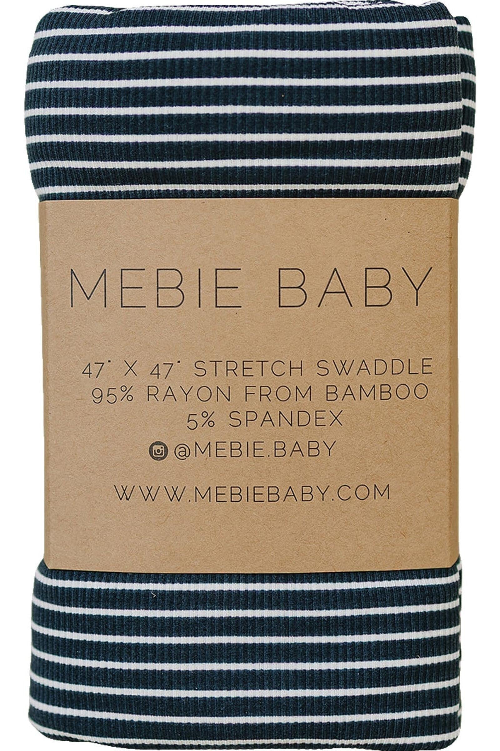 Navy Stripes Ribbed Stretch Swaddle Blanket, Bamboo, Baby Essentials