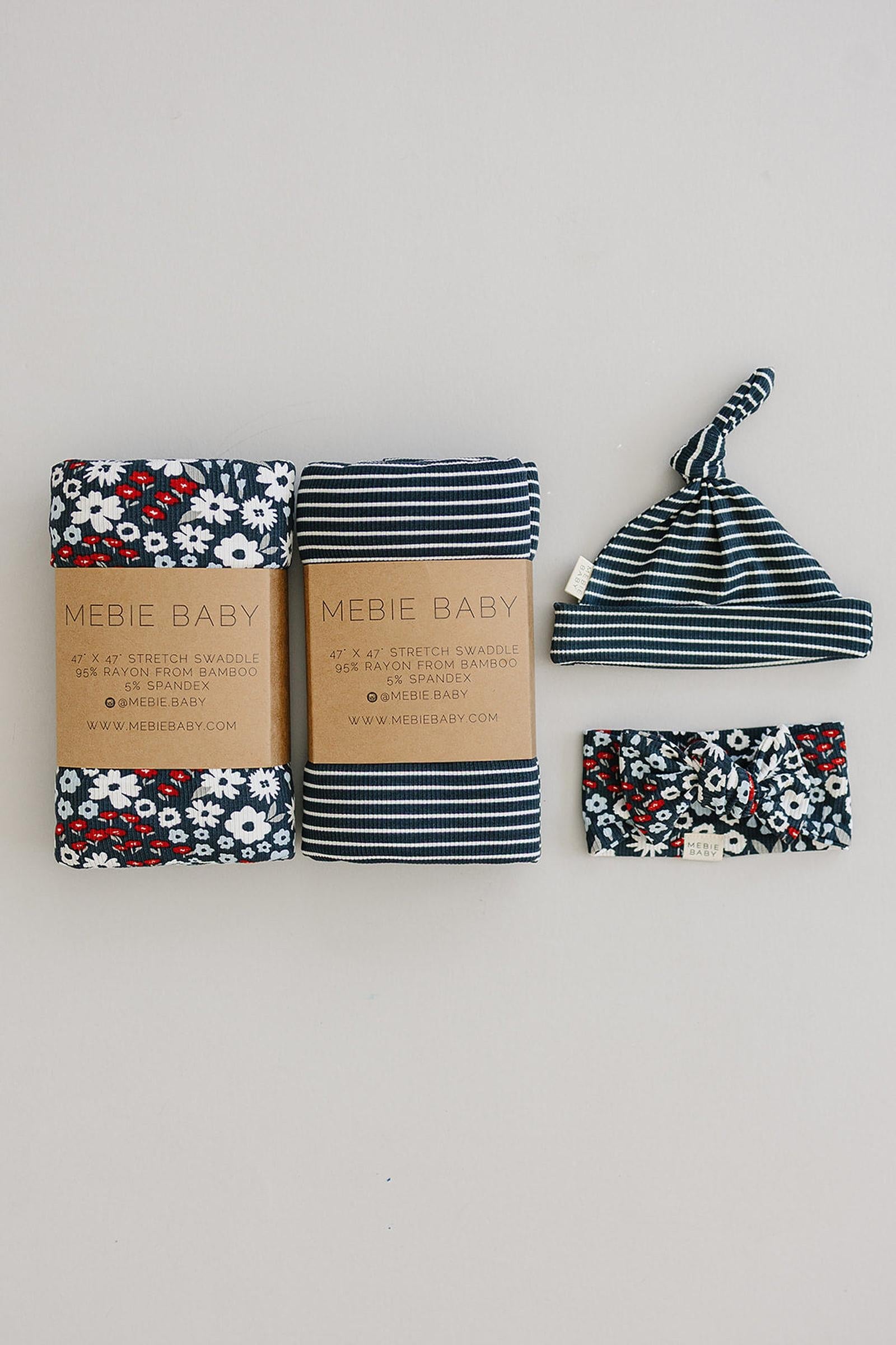 Americana Floral Ribbed Head Wrap, Bamboo, Baby