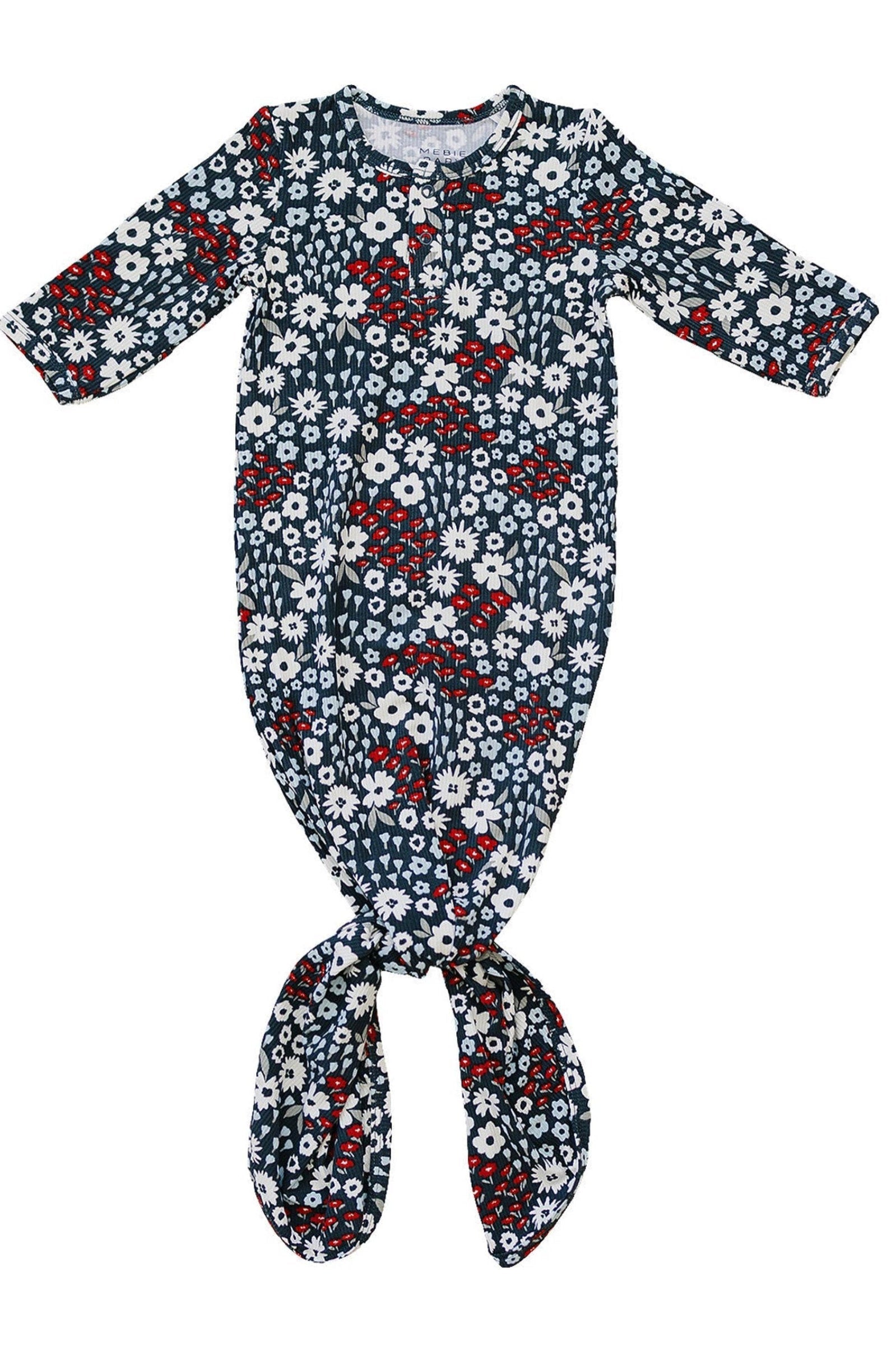 Americana Floral Knot Gown, Bamboo, Baby Essentials