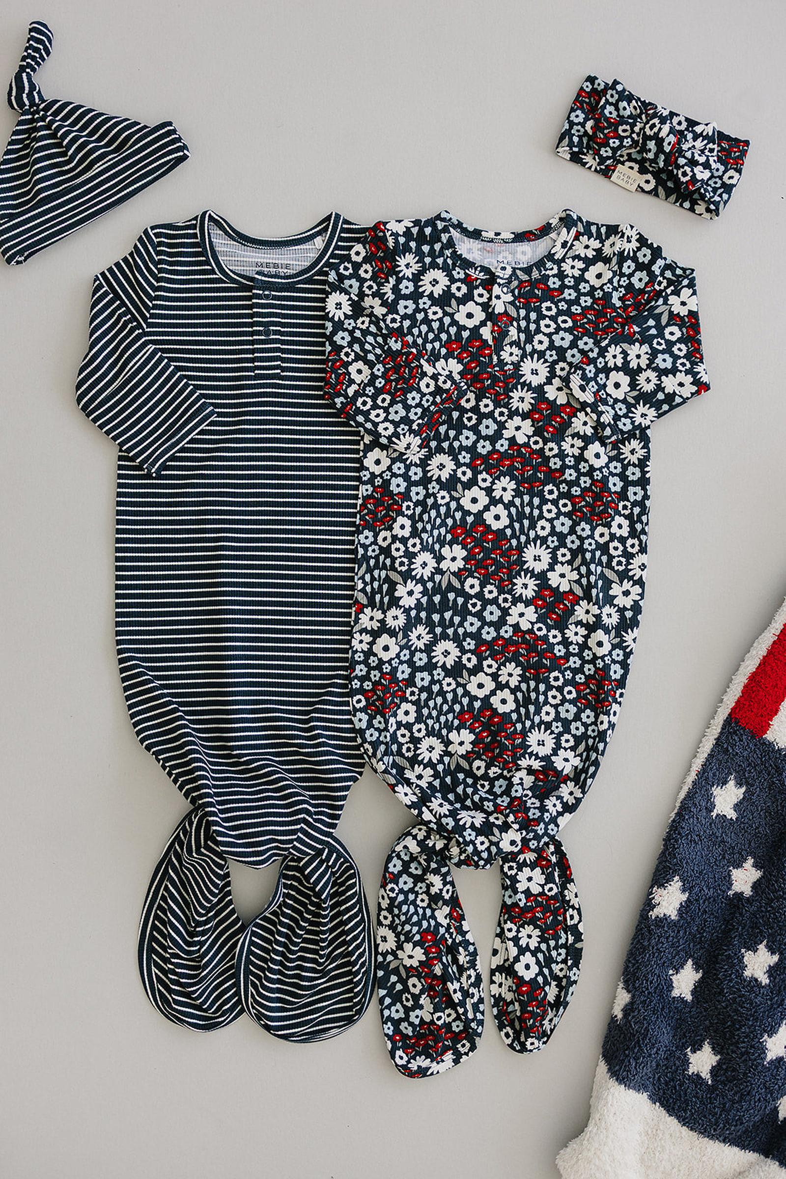 Americana Floral Knot Gown, Bamboo, Baby Essentials