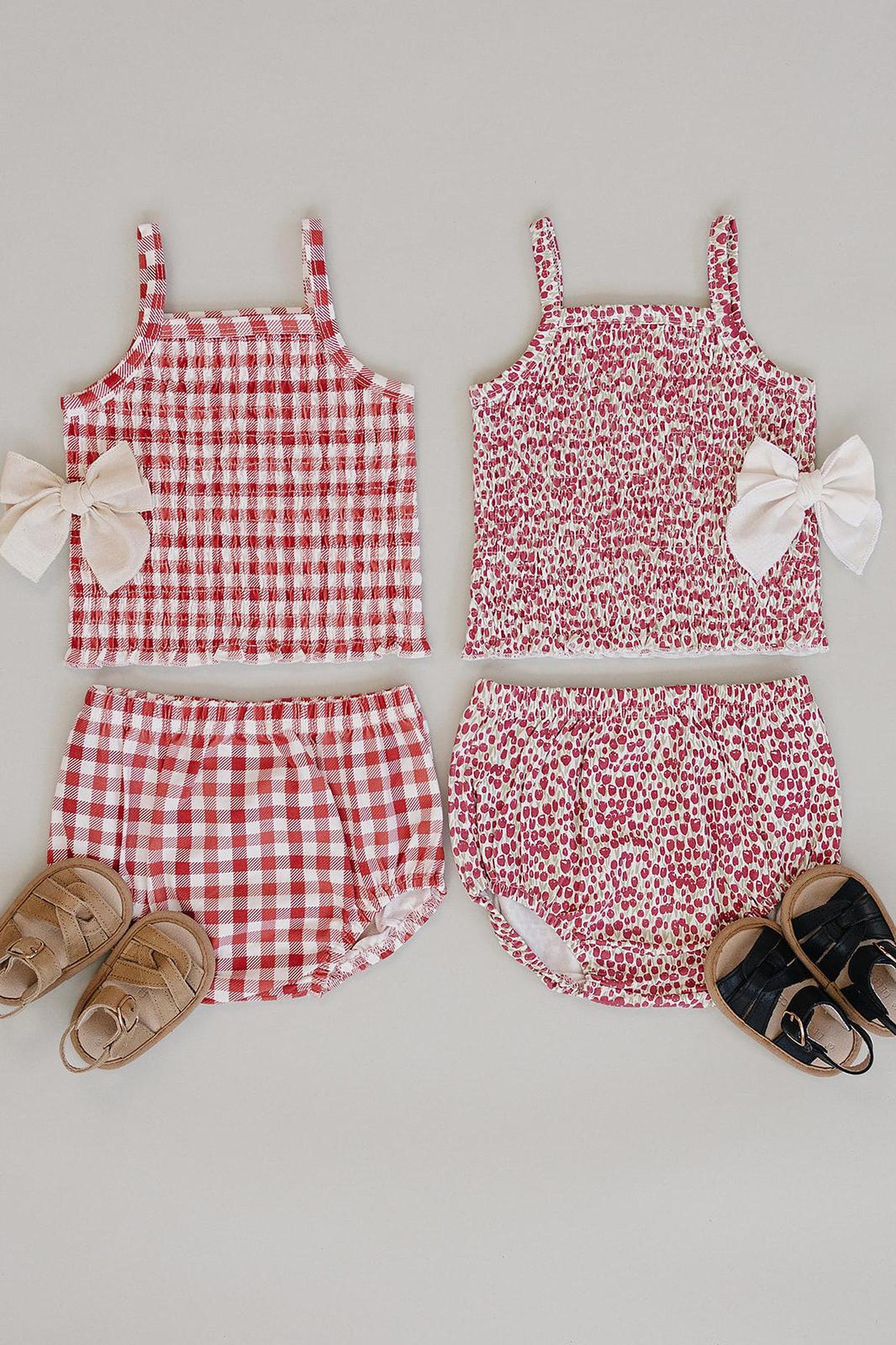 Cotton Tulip Ruched Bloomer Set for Baby Girls