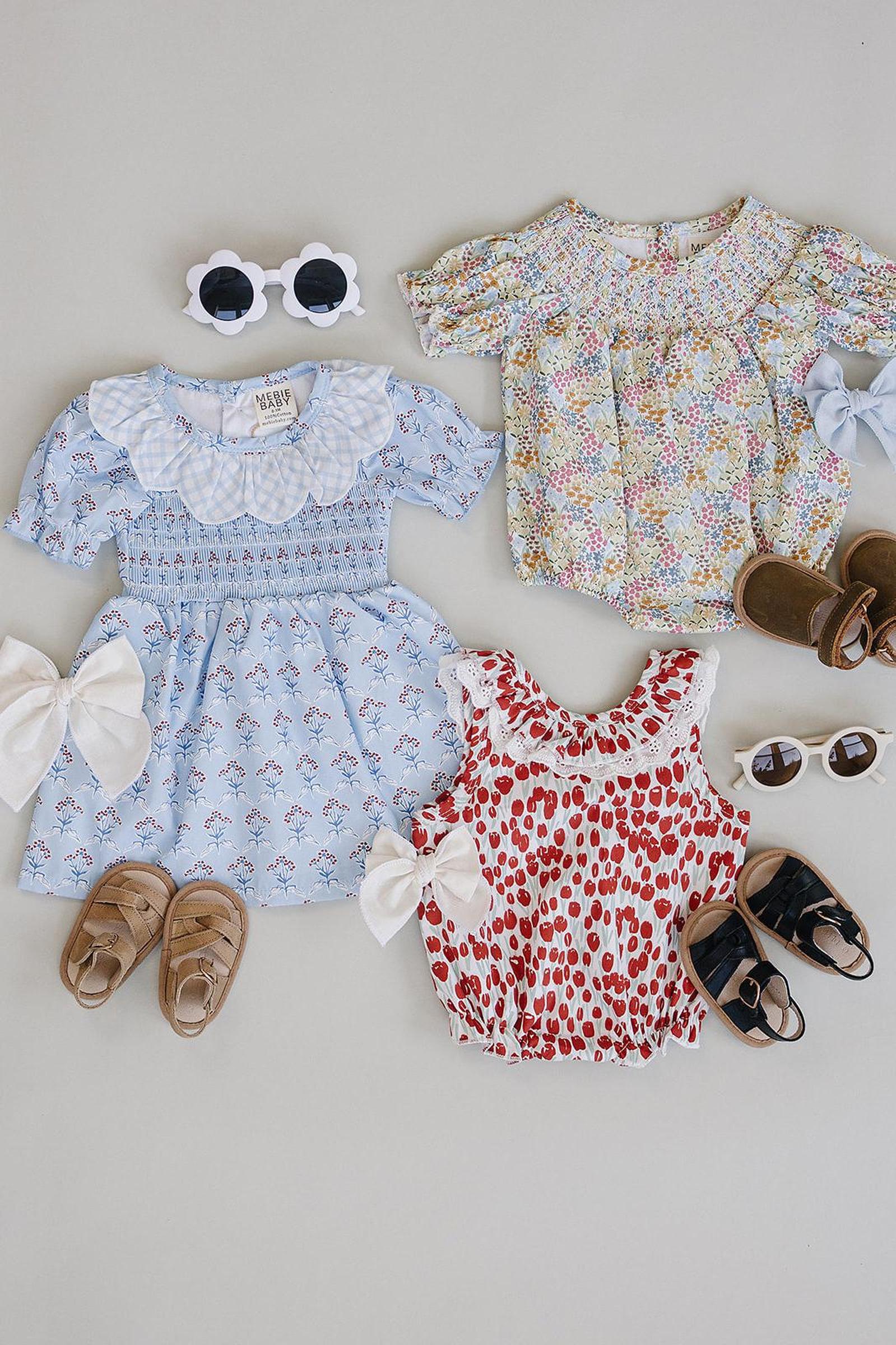 Cotton Blue Meadow Dress, Baby - Kids