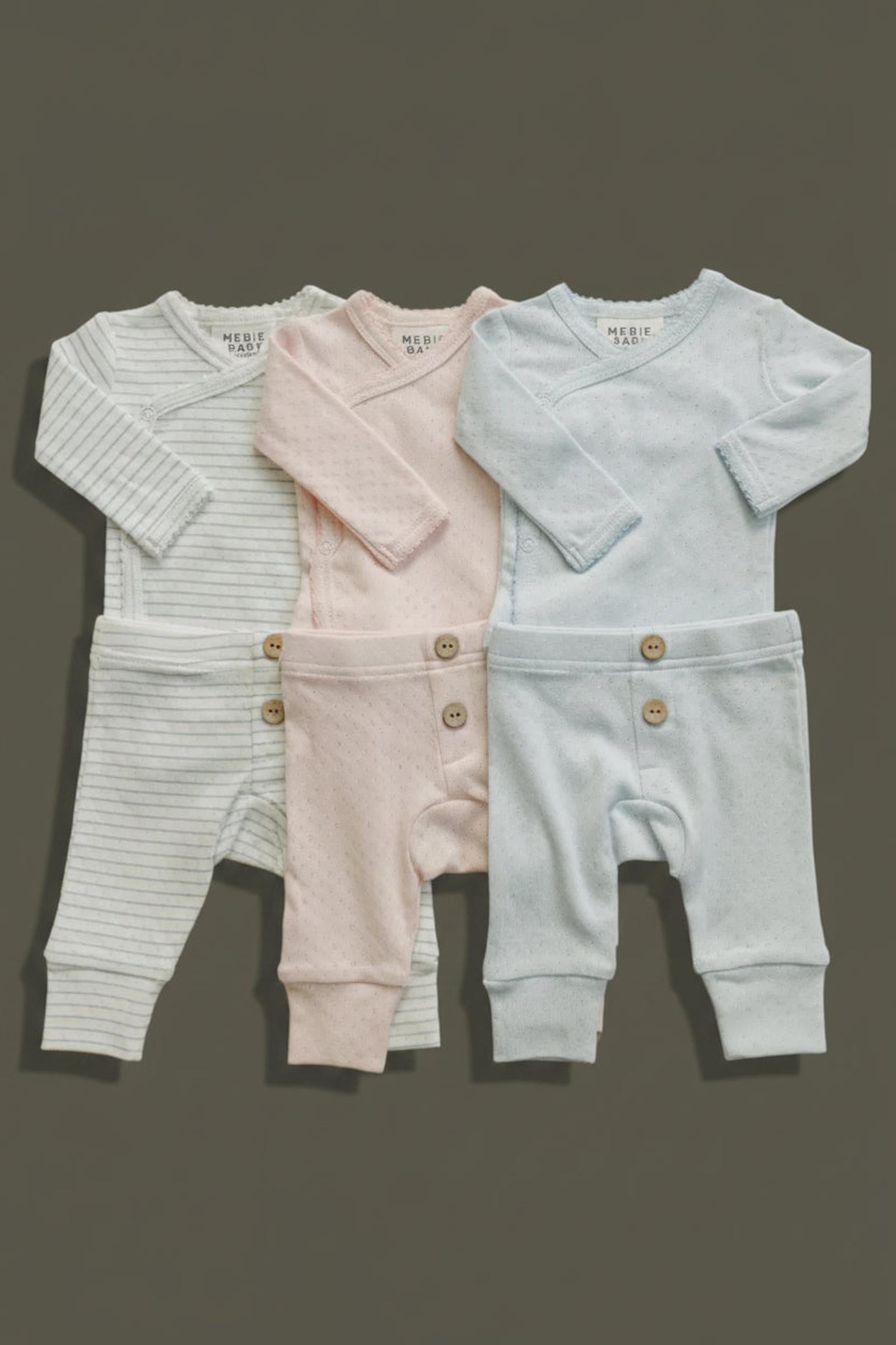 Blue Pointelle Baby Boy Layette Set