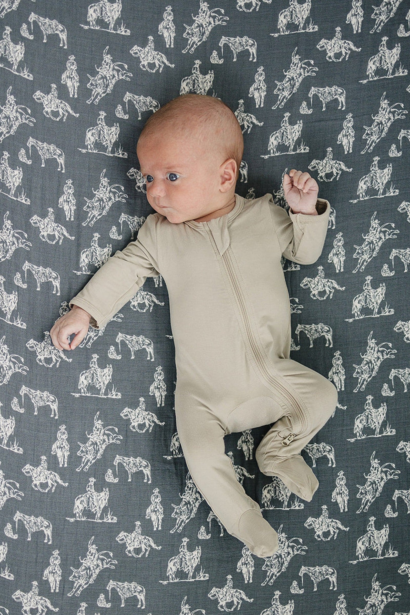 Wild West Muslin Crib Sheet, 100% Cotton, Baby Essentials, Rodeo Collection