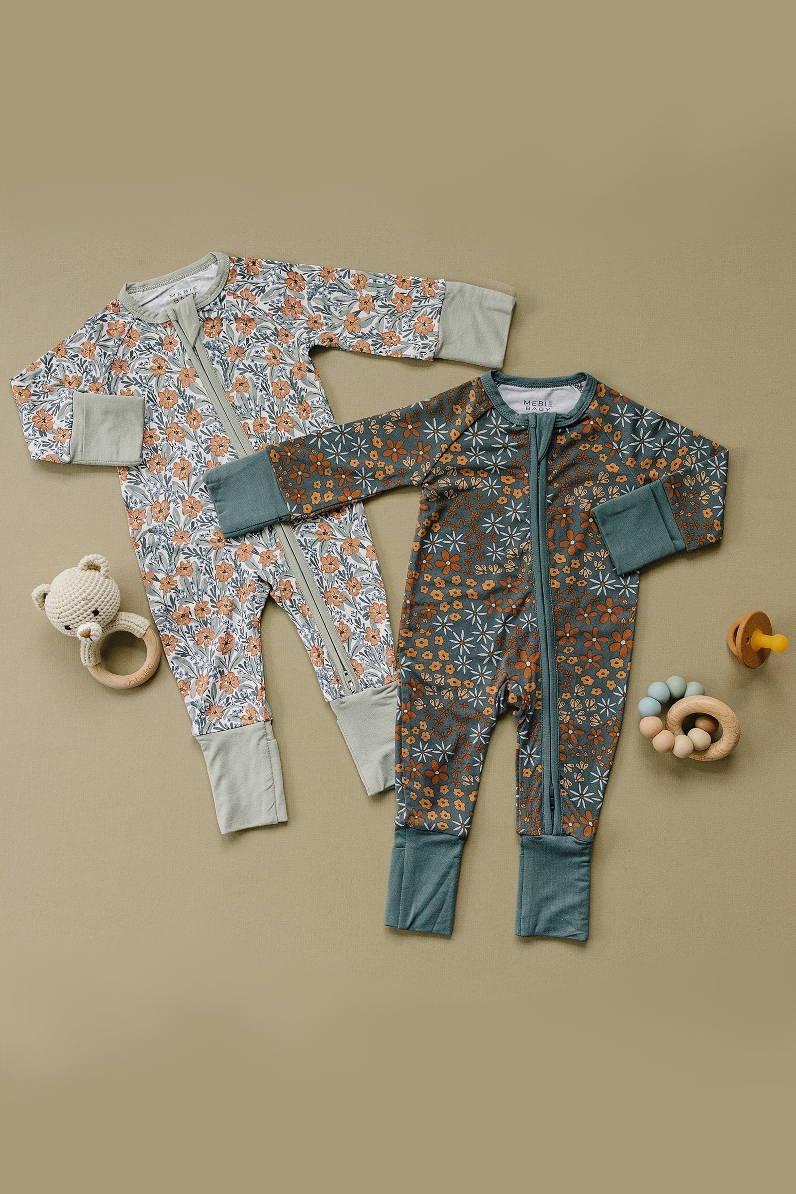 Dainty Meadow Zipper Pajama, Bamboo, Baby Essentials