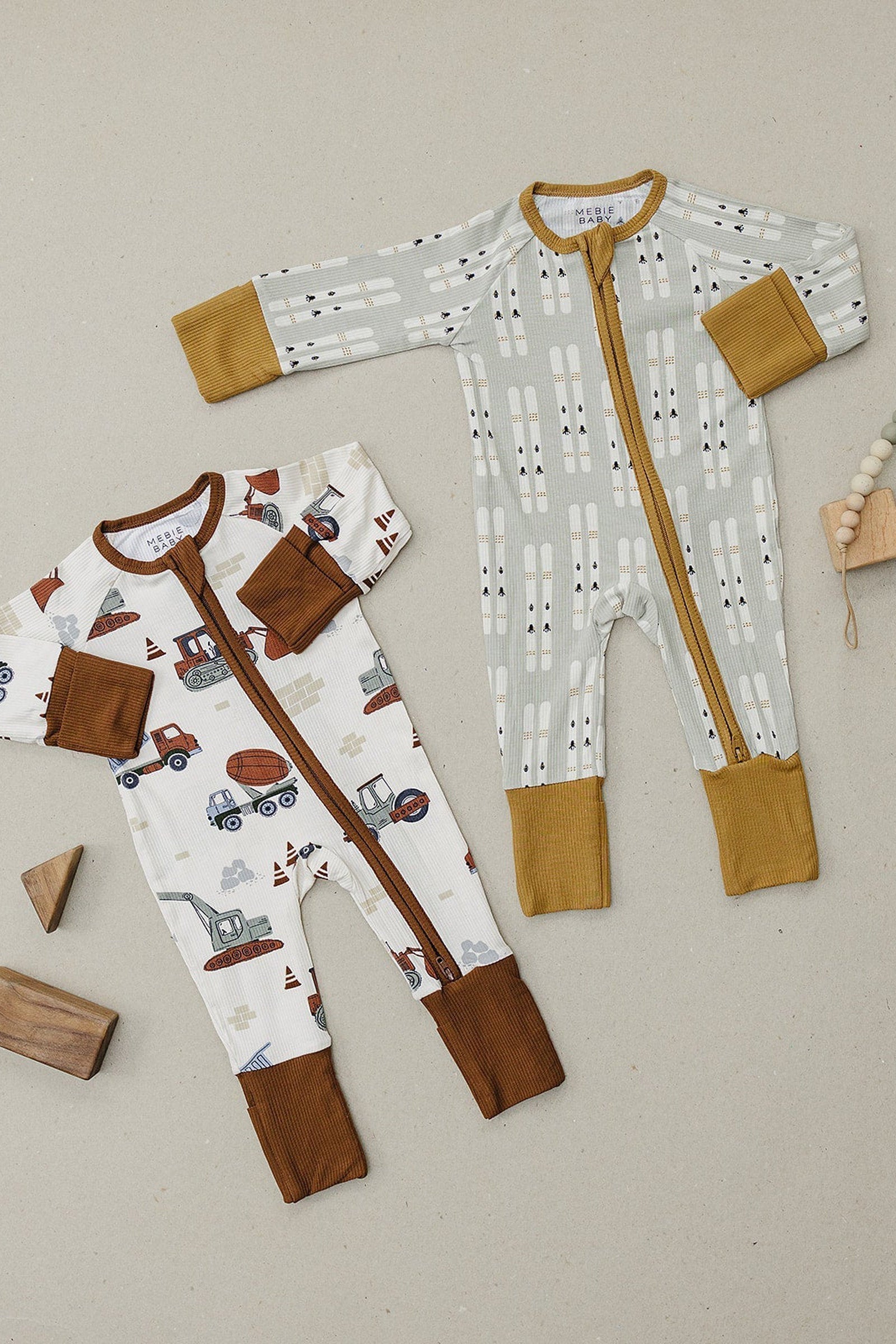 Ski Ribbed Zipper Pajama, Bamboo, Baby Essentials