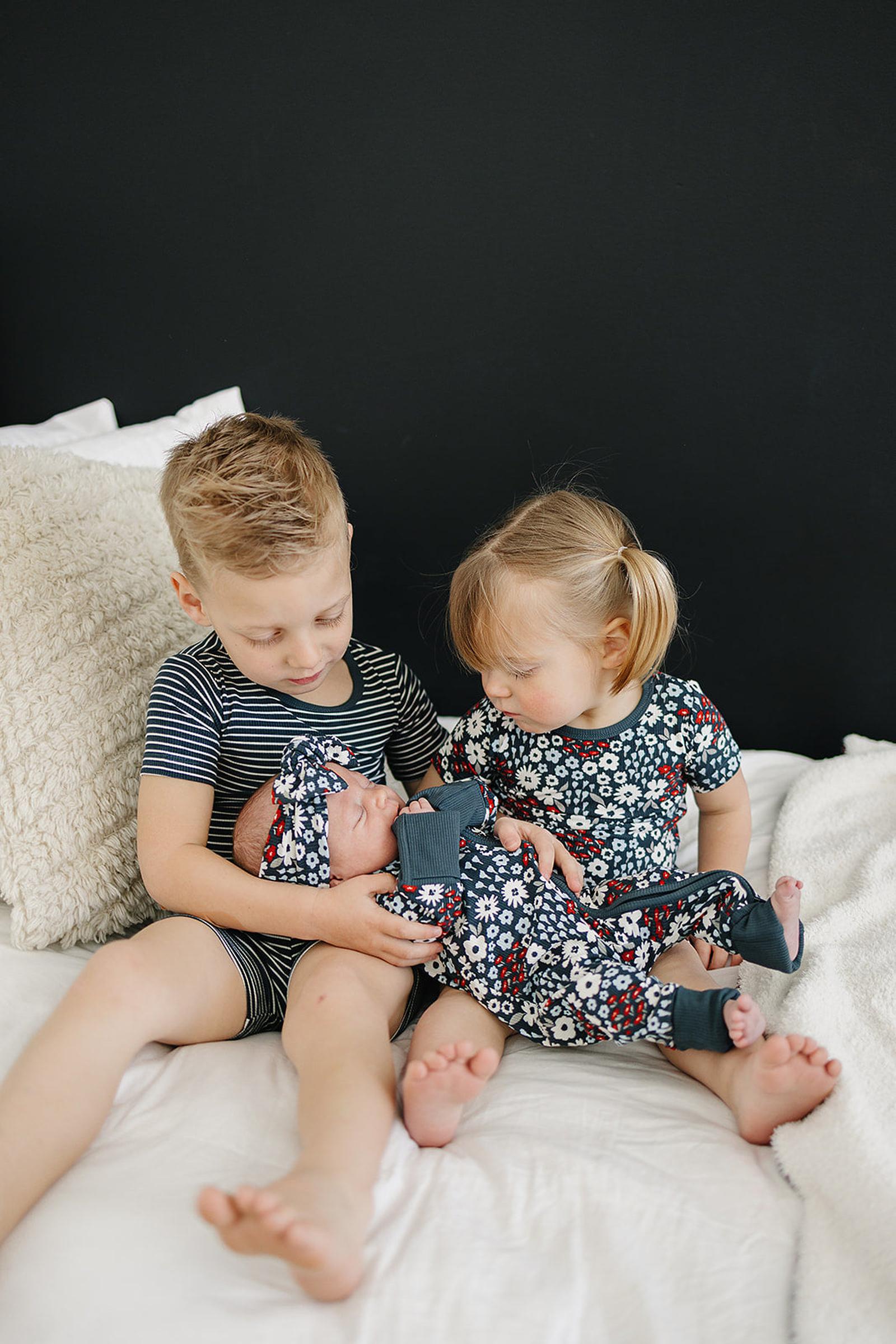 Navy Stripes Ribbed Cozy Shorts Set, Bamboo, Gender Neutral, Baby, Toddler & Kids