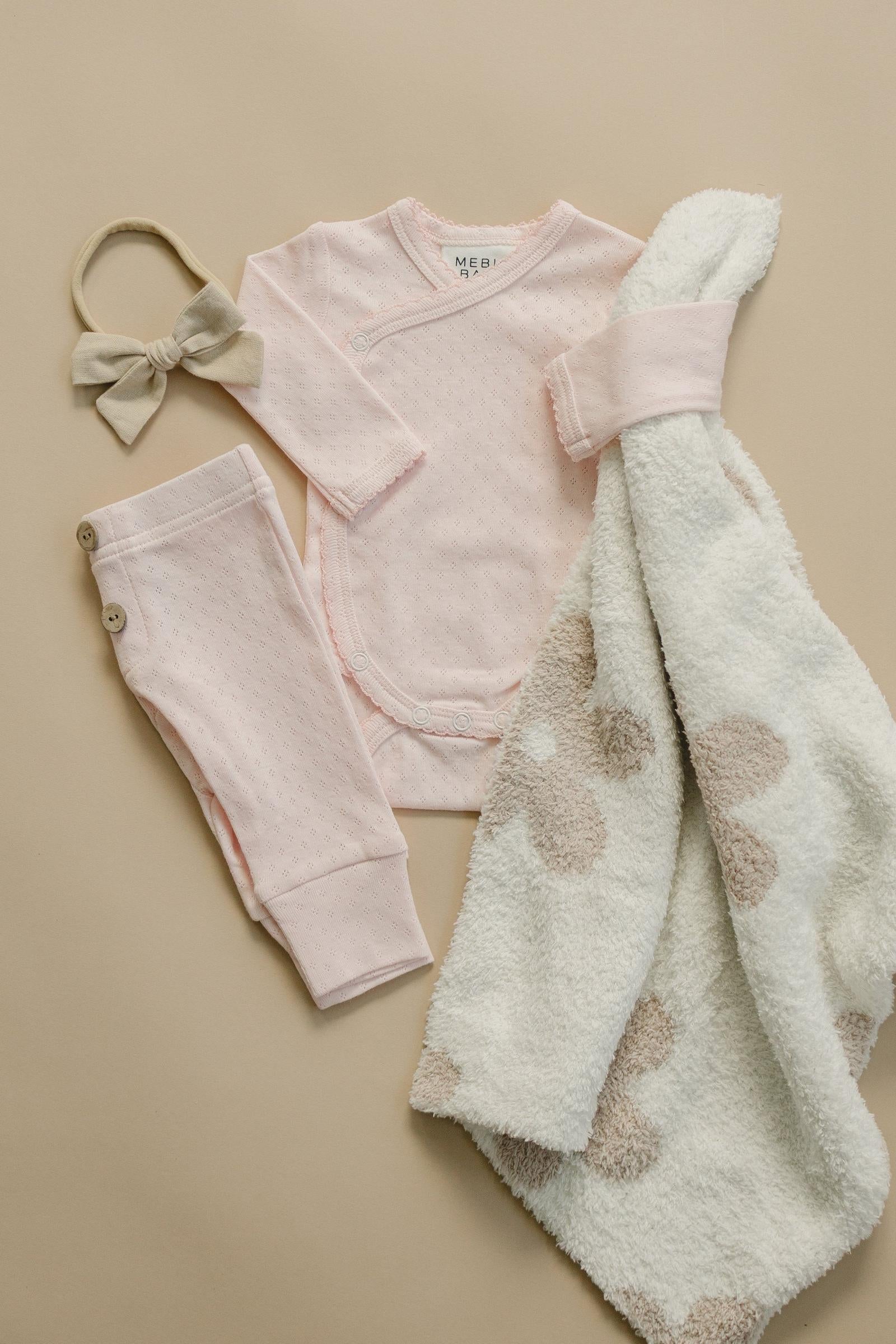 Pink Pointelle Baby Girl Layette Set