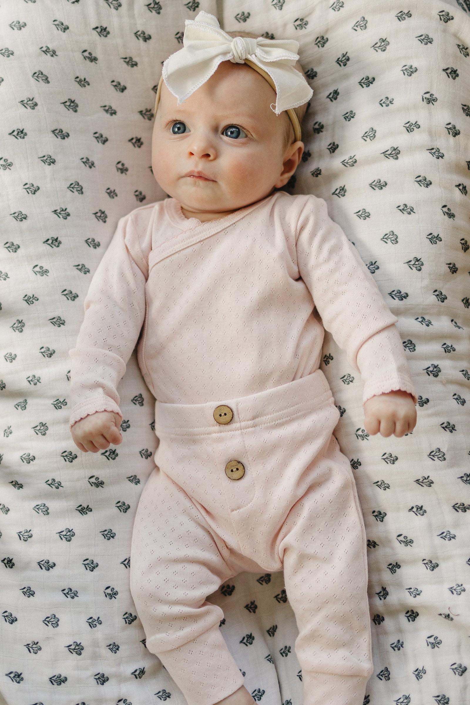 Pink Pointelle Baby Girl Layette Set