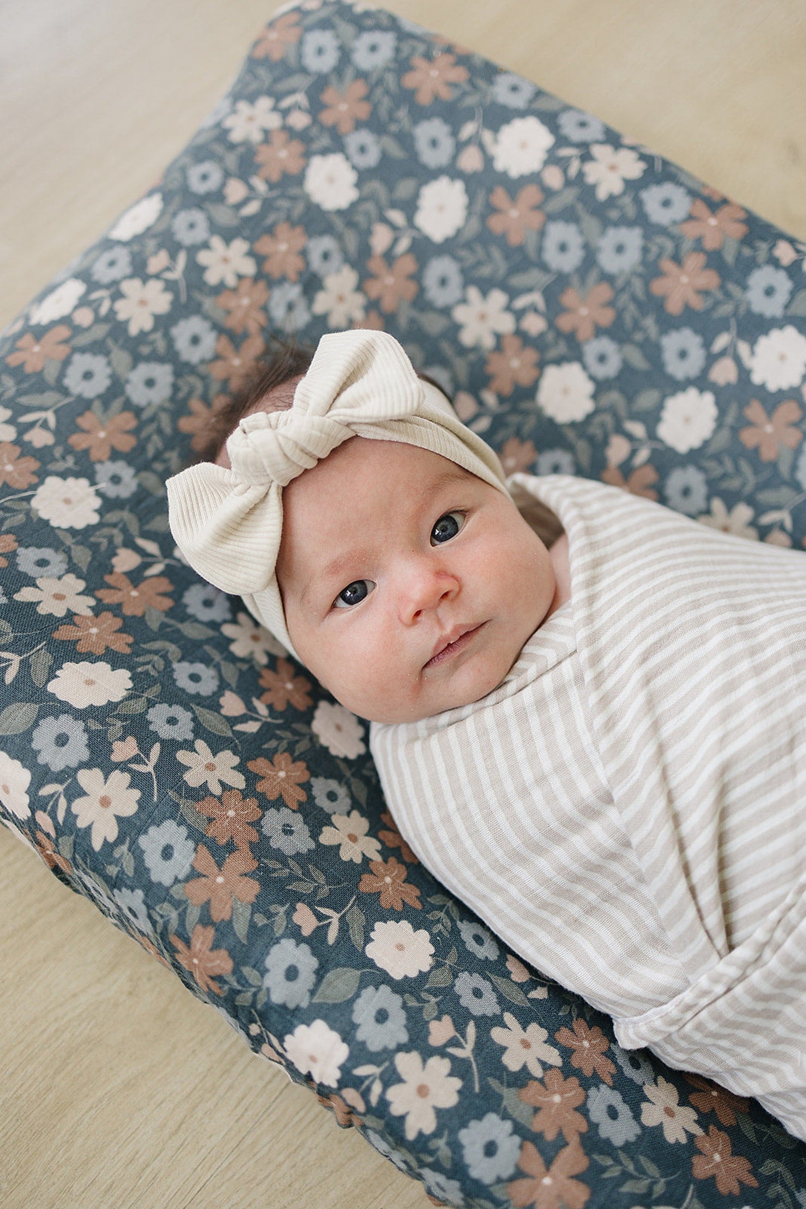 Midnight Floral Print Muslin Changing Pad Cover, 100% Cotton, Baby Essentials
