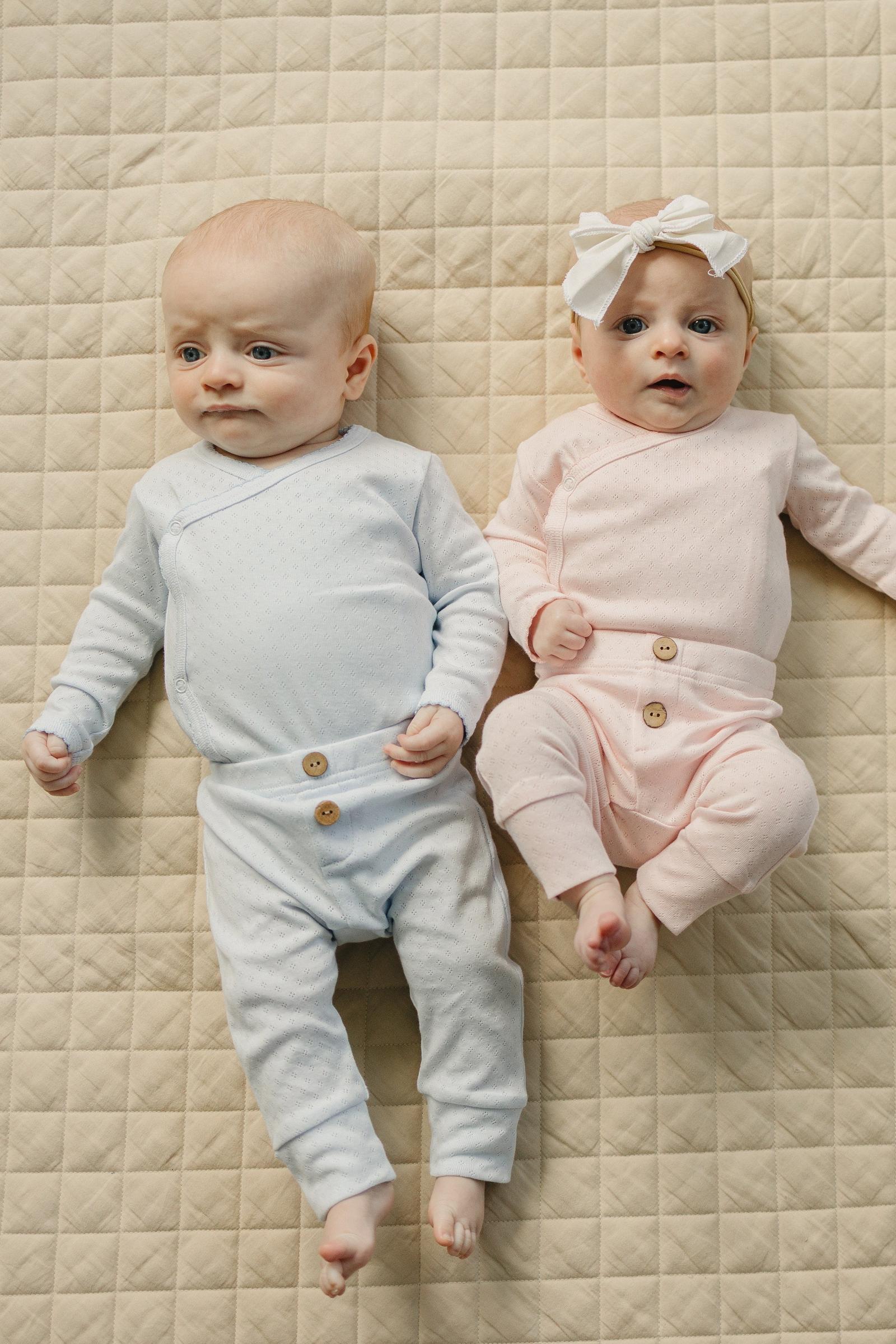 Blue Pointelle Baby Boy Layette Set