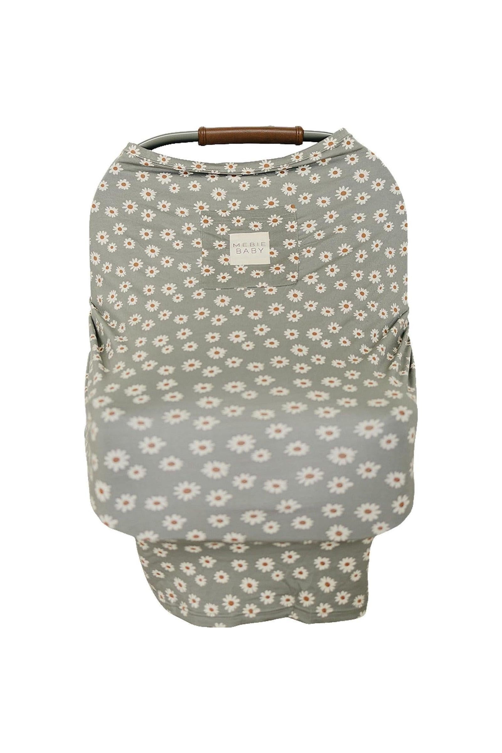 Light Green Daisy Multi-Use, Bamboo, Car Seat & Nursing Cover, Baby