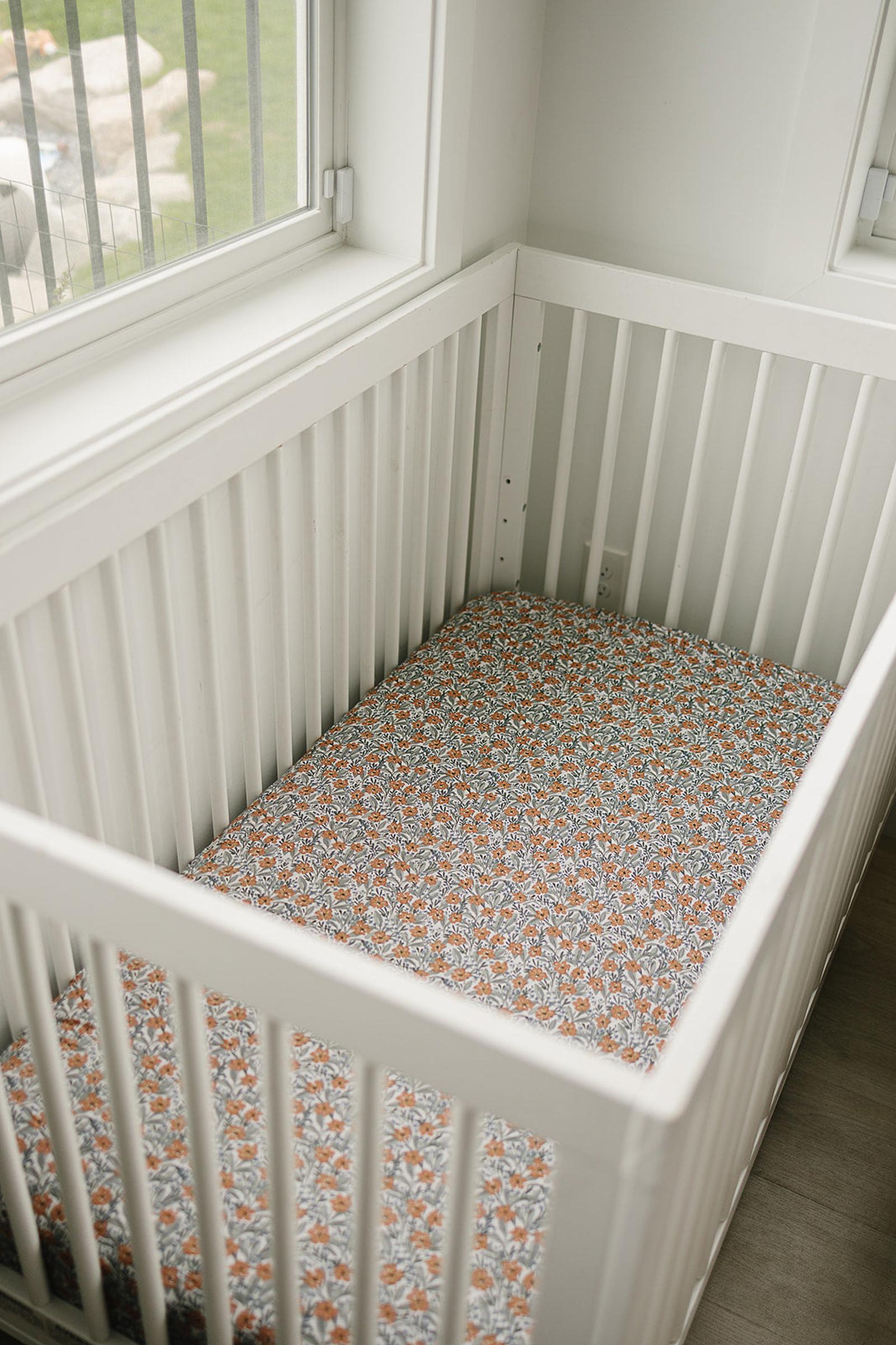 Dainty Meadow Stretch Crib Sheet, Bamboo, Baby Essentials