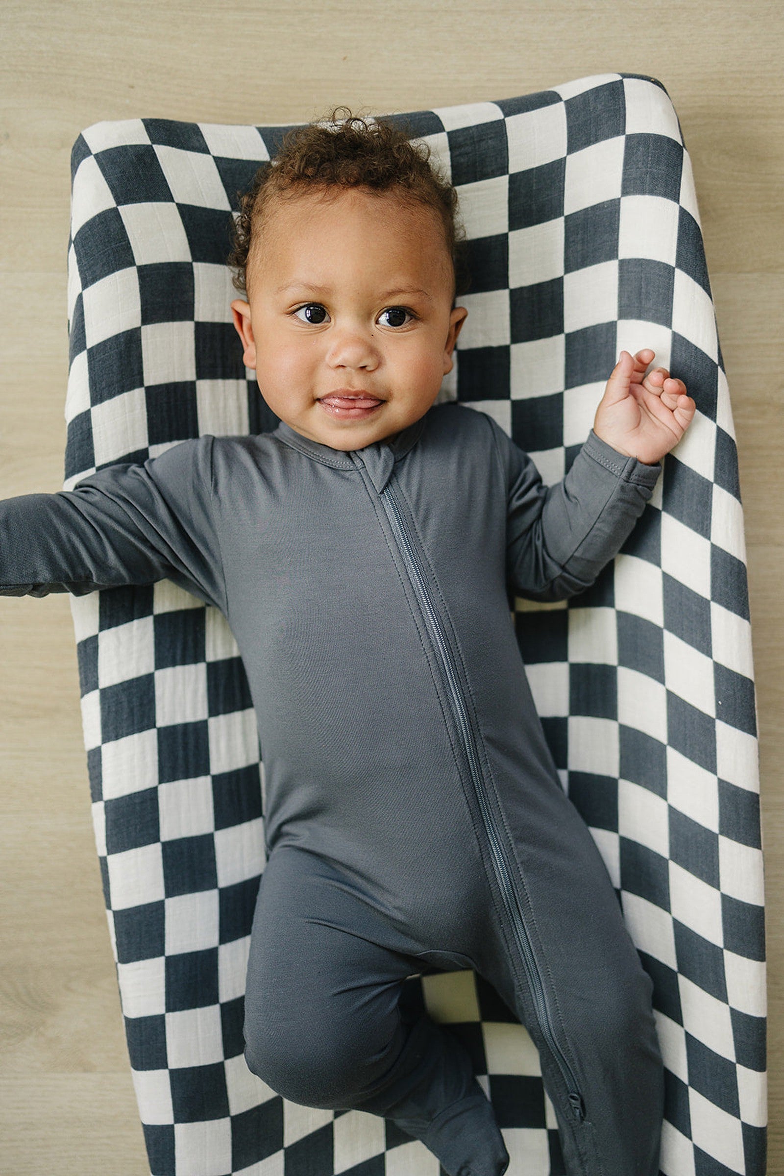 Charcoal Checkered Muslin Changing Pad Cover, Baby Essentials, Gender Neutral, Cotton