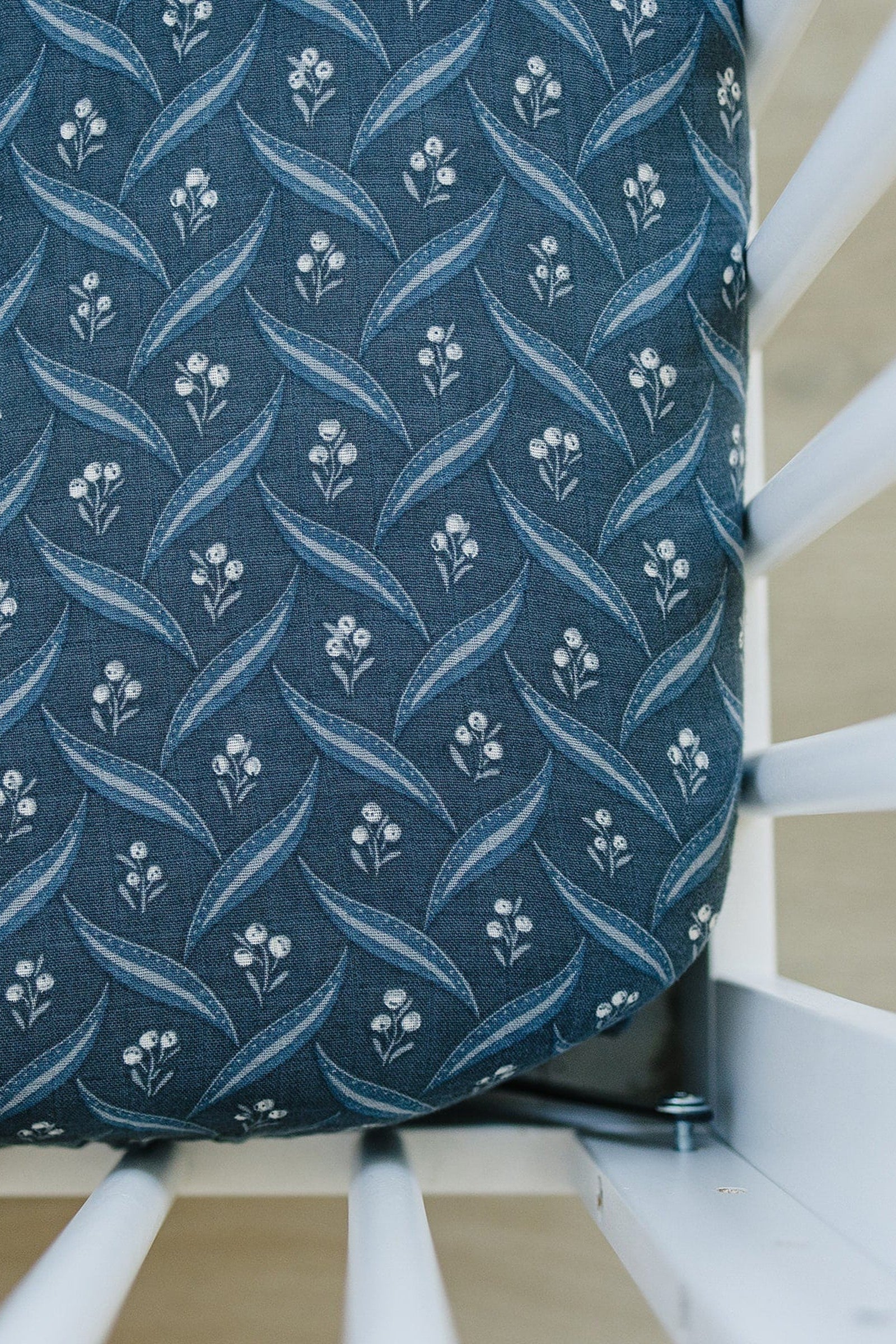 Navy Berry Muslin Crib Sheet, 100% Cotton, Baby Essentials